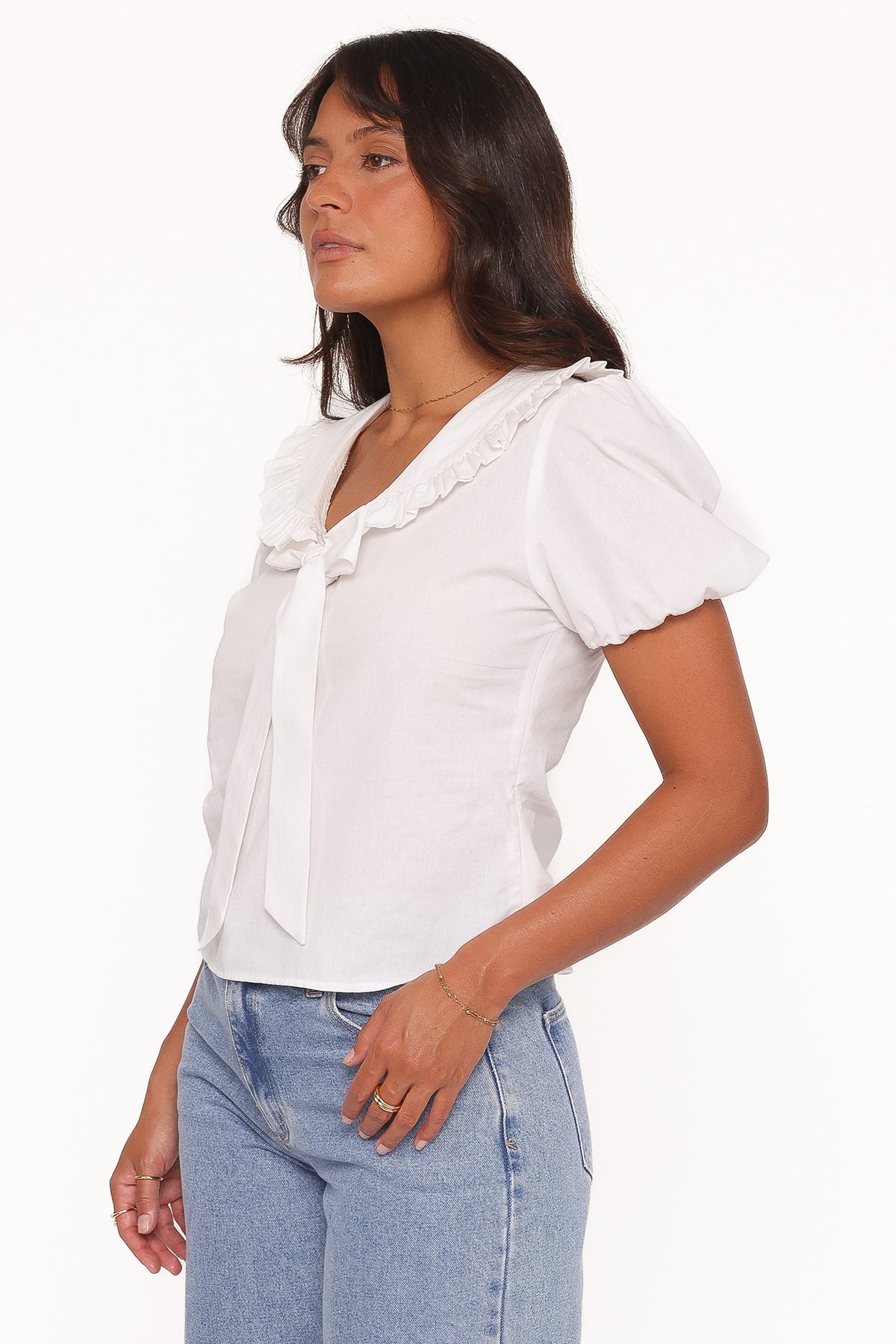 Fleming Frill Collar Shirt - White