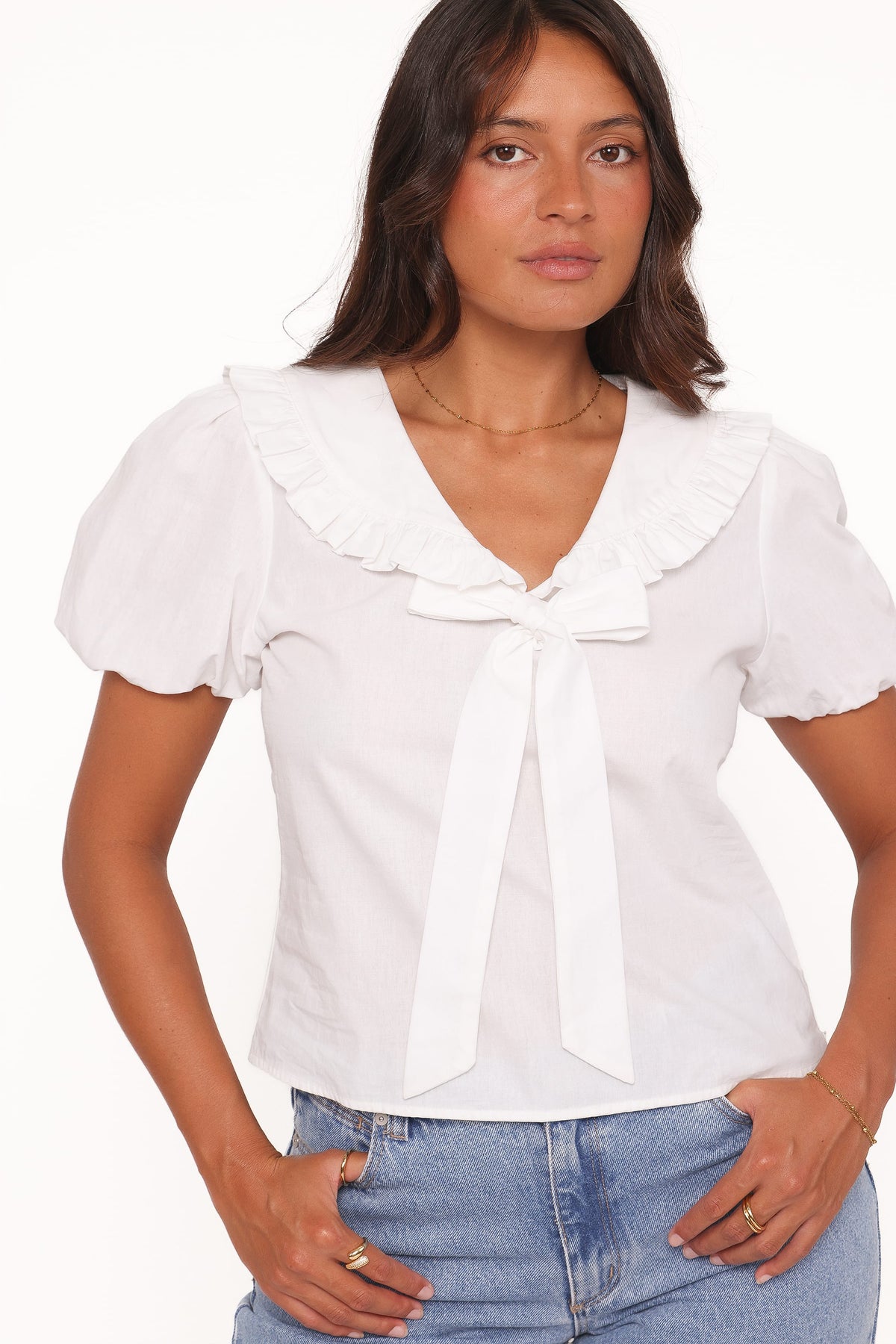 Fleming Frill Collar Shirt - White