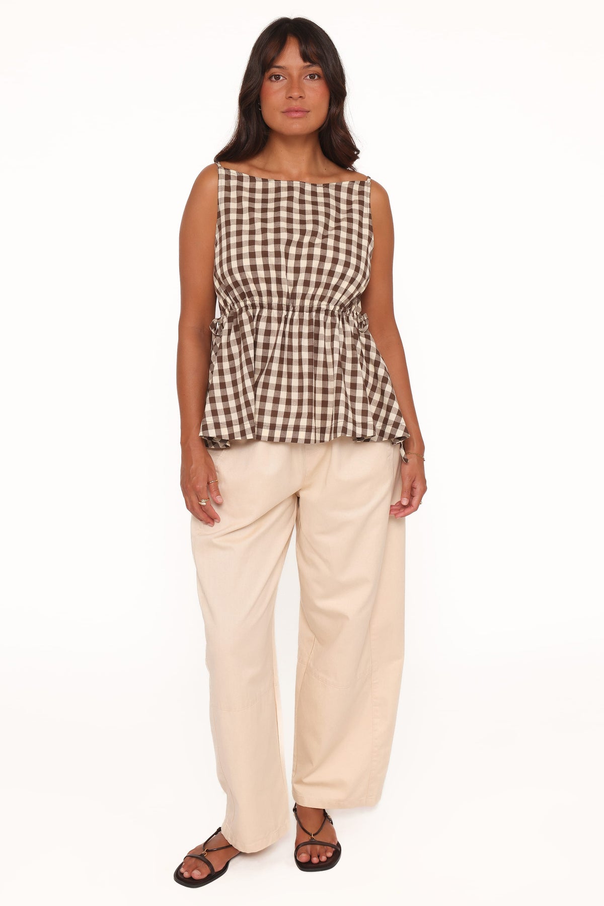 Rory Top - Brown Gingham