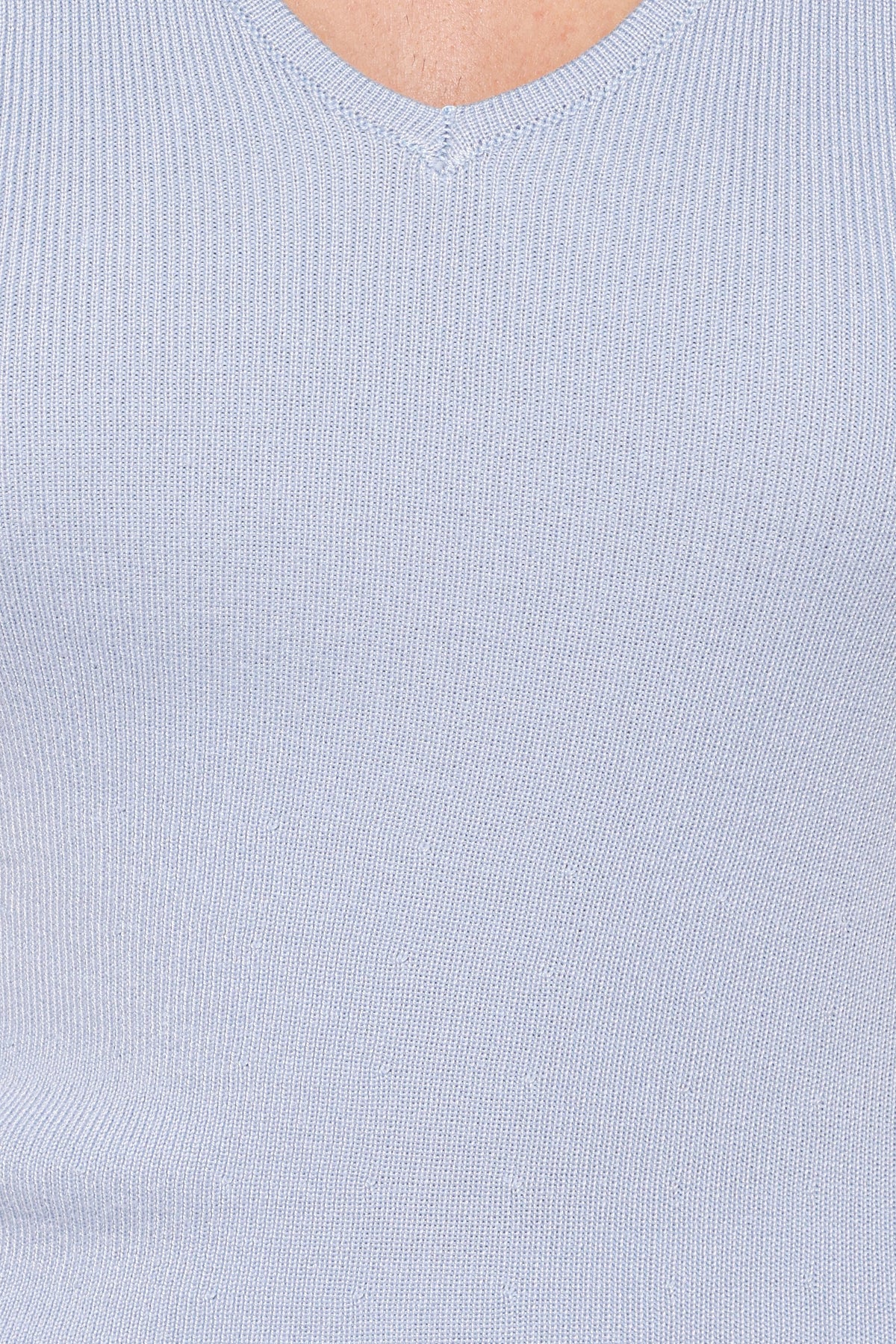 Tori Side Cinch Knitted Top - Light Blue