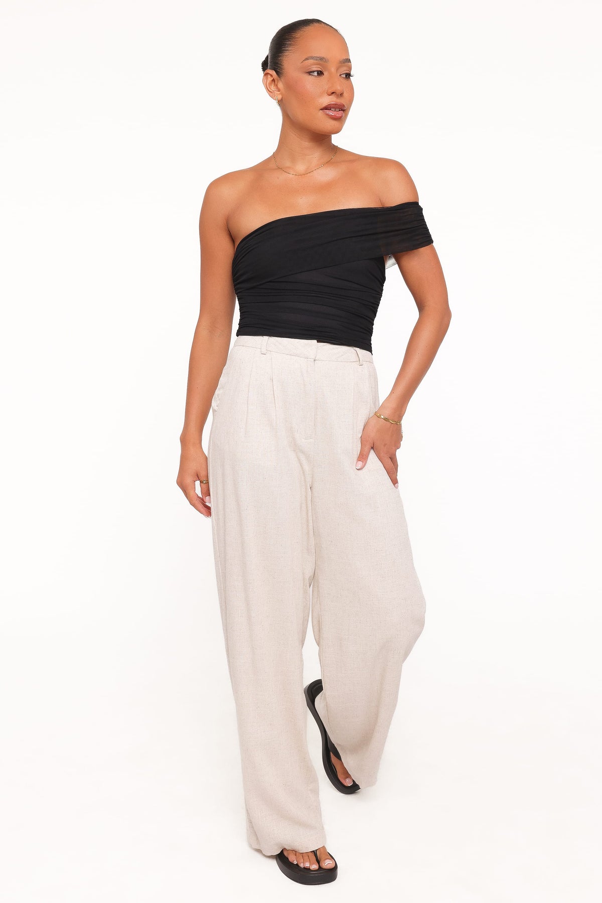 Zachary One Shoulder Top - Black