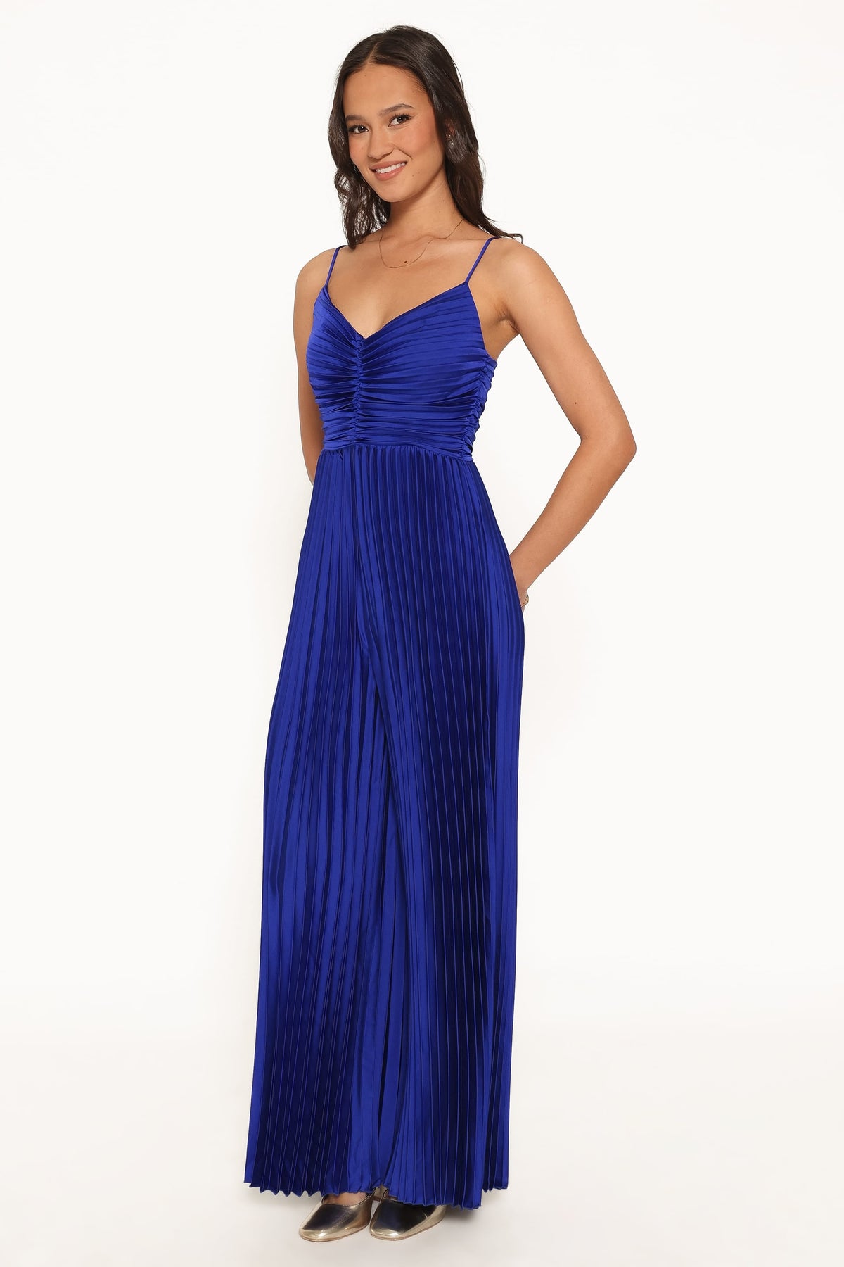 Angelique Pleated Jumpsuit - Royal Blue