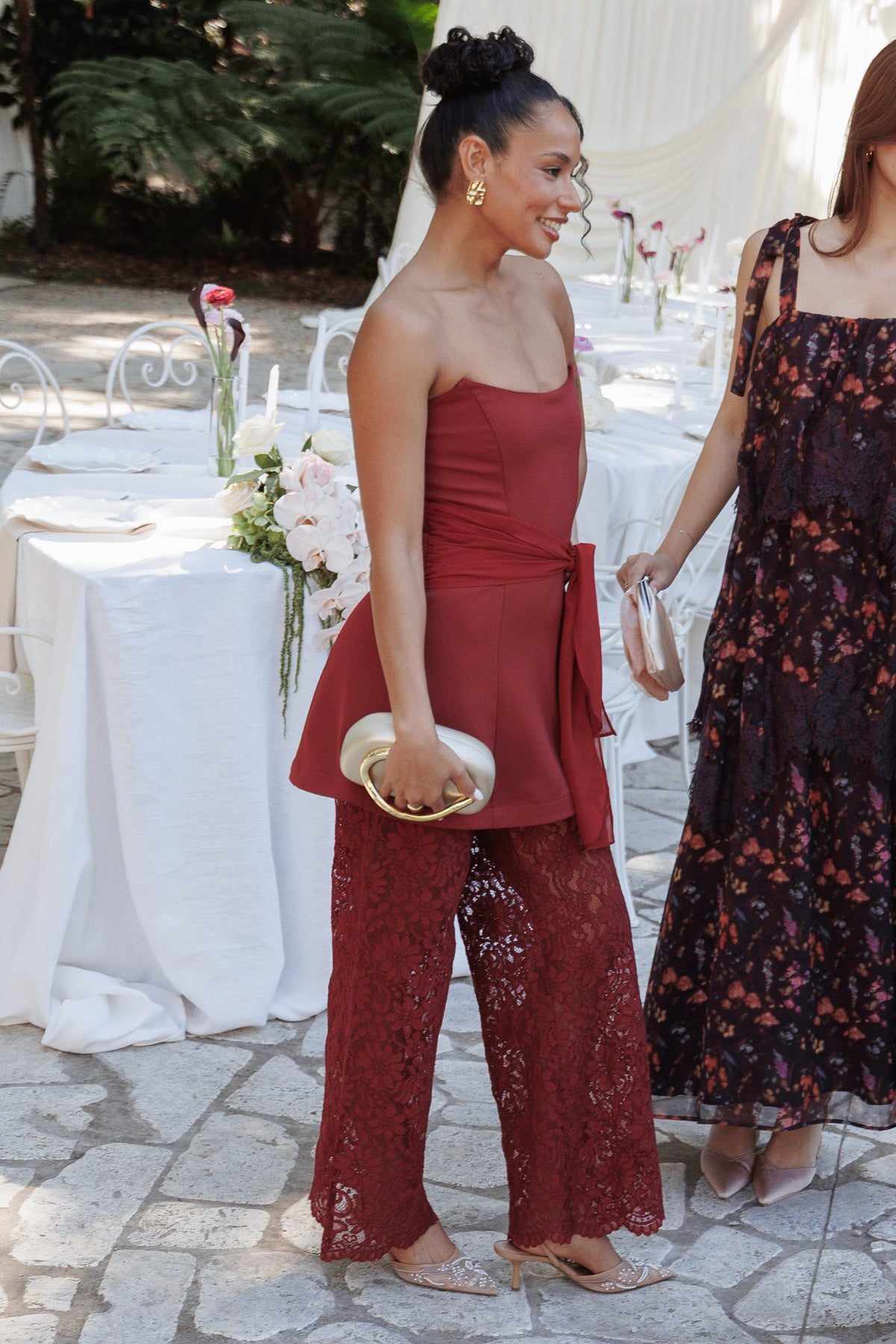 Athena Jumpsuit - Sangria Red