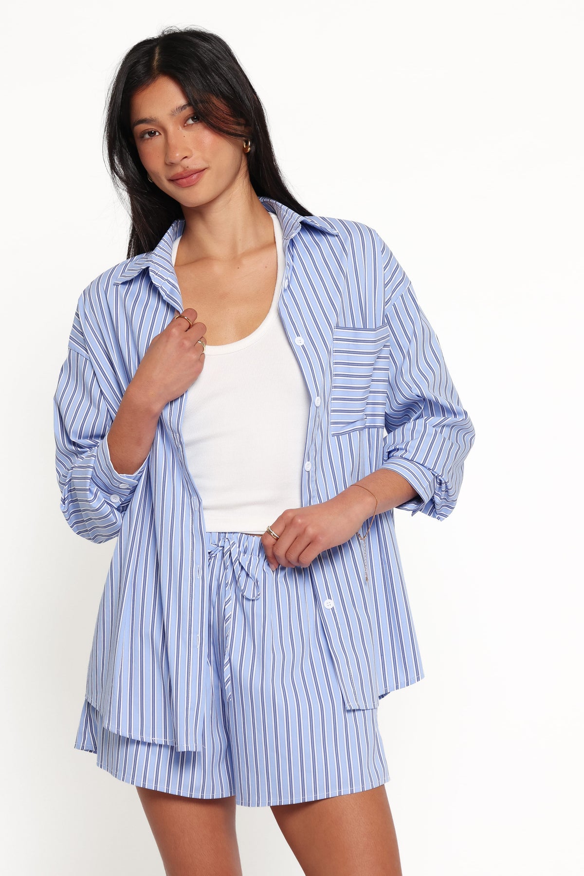 Ashlyn Short Set - Blue Stripe