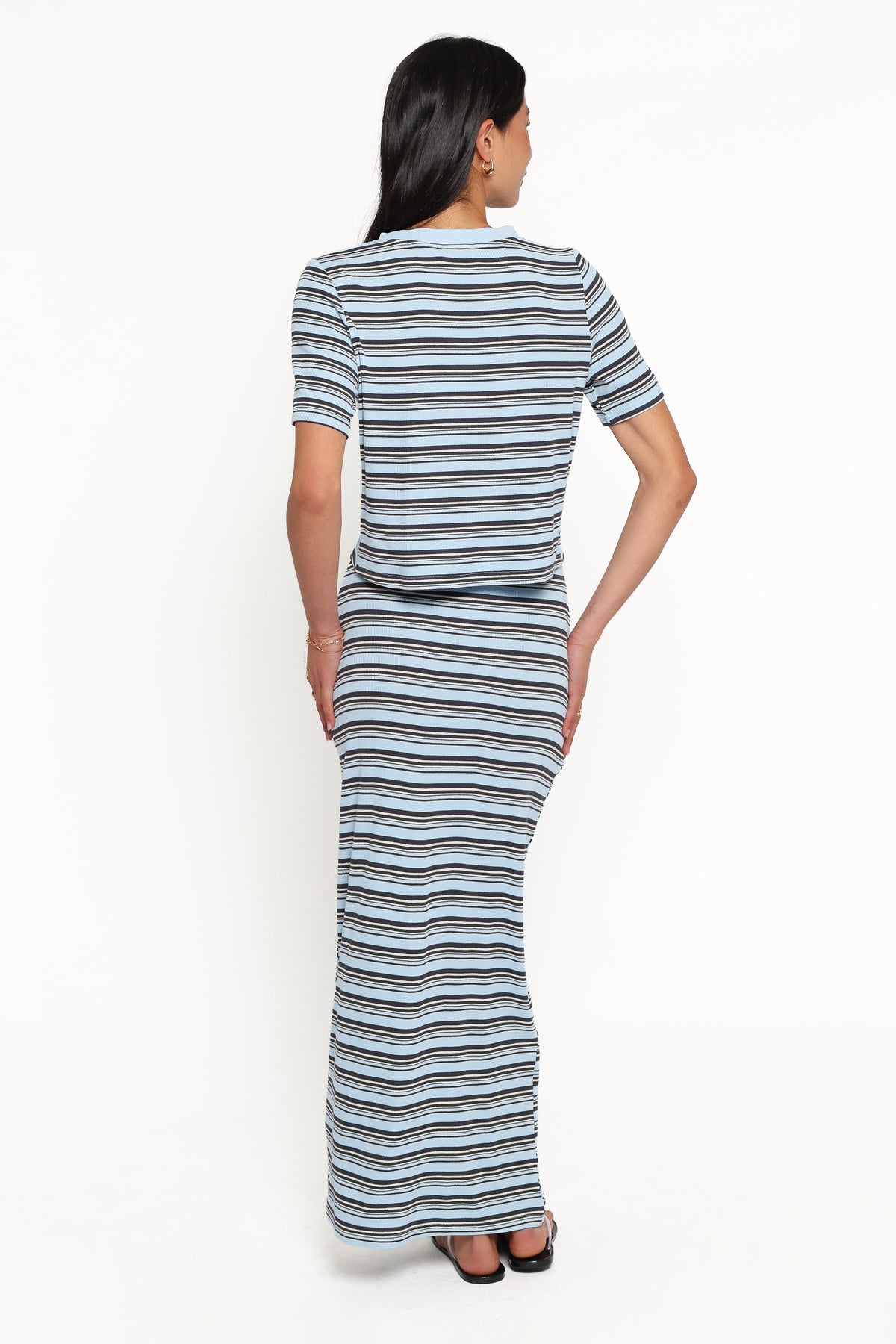 Bene Tee Skirt Set - Blue Stripe