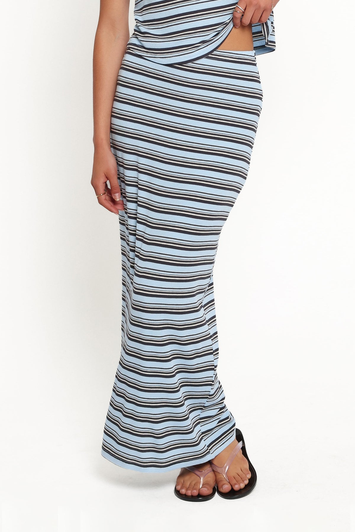 Bene Tee Skirt Set - Blue Stripe