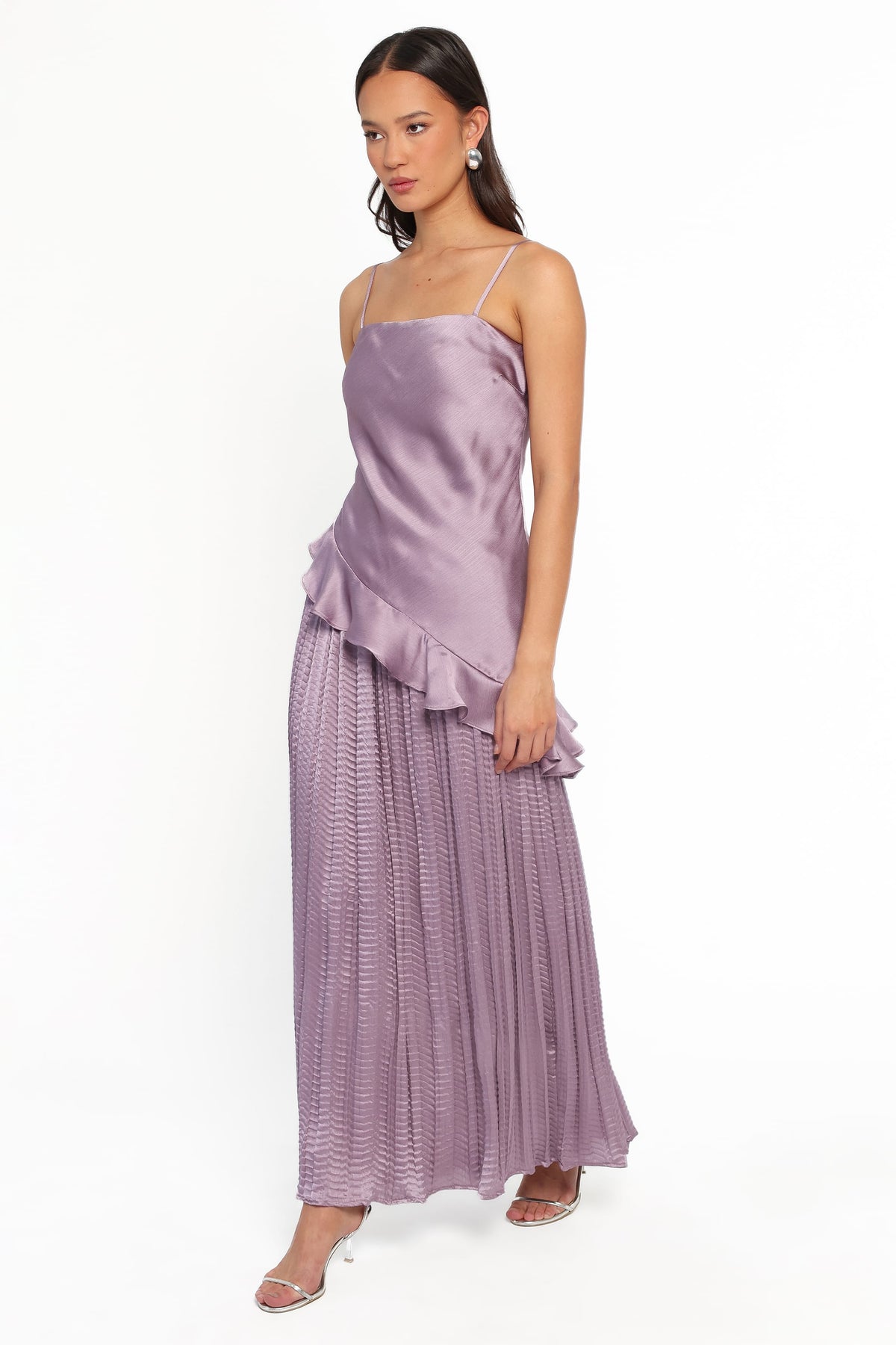 Delvine Asymmetrical Skirt Set - Lilac