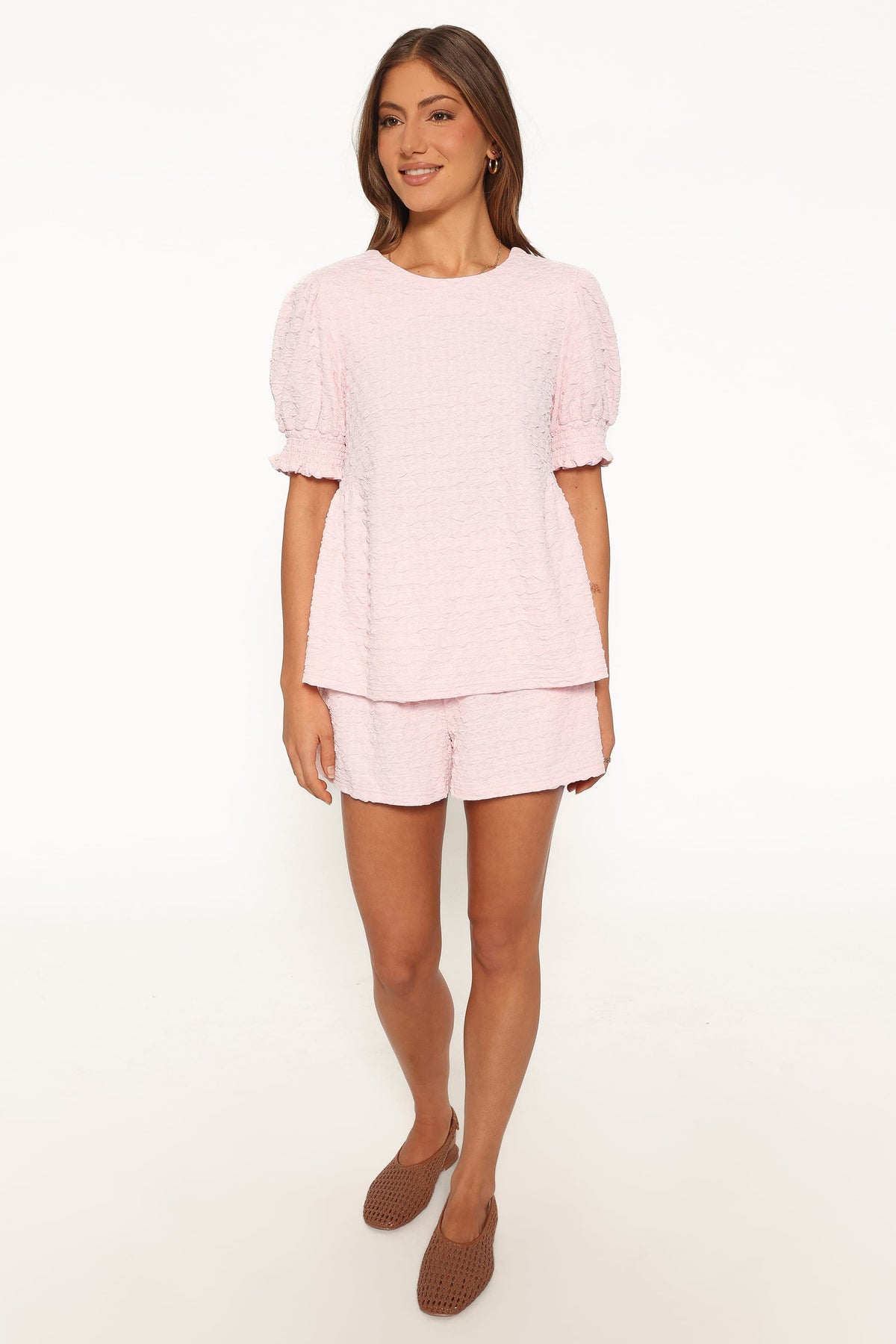 Gail Textured Short Set - Pink