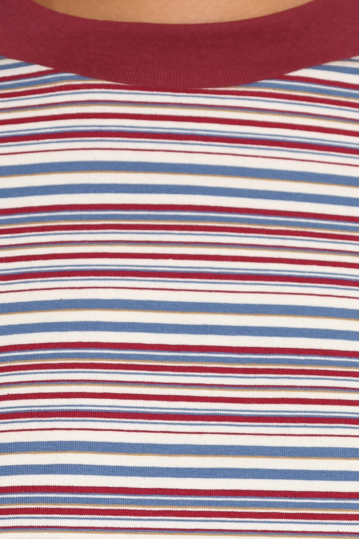 Silvia Knit Short Set - Burgundy Stripe