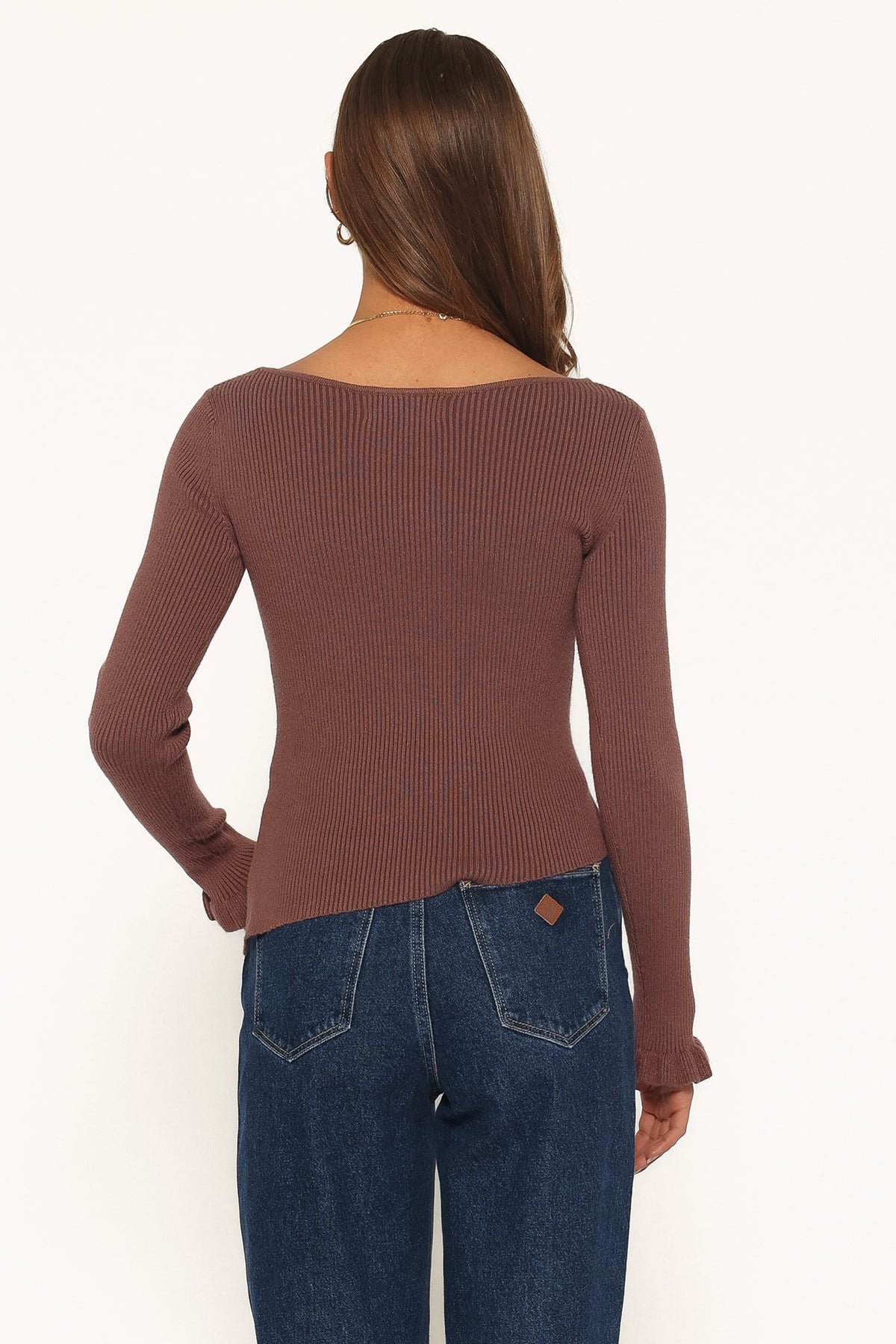 Fiana Knitted Top - Brown