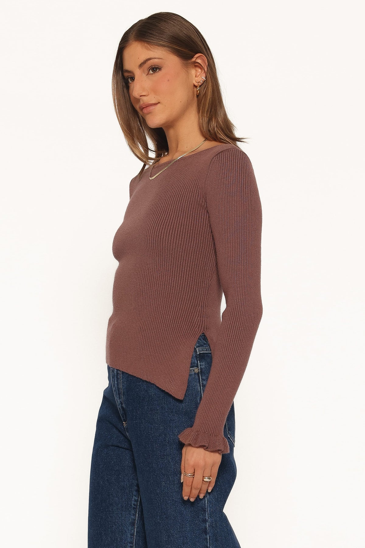 Fiana Knitted Top - Brown