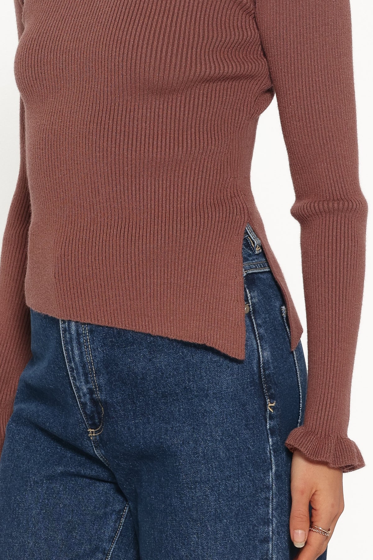Fiana Knitted Top - Brown