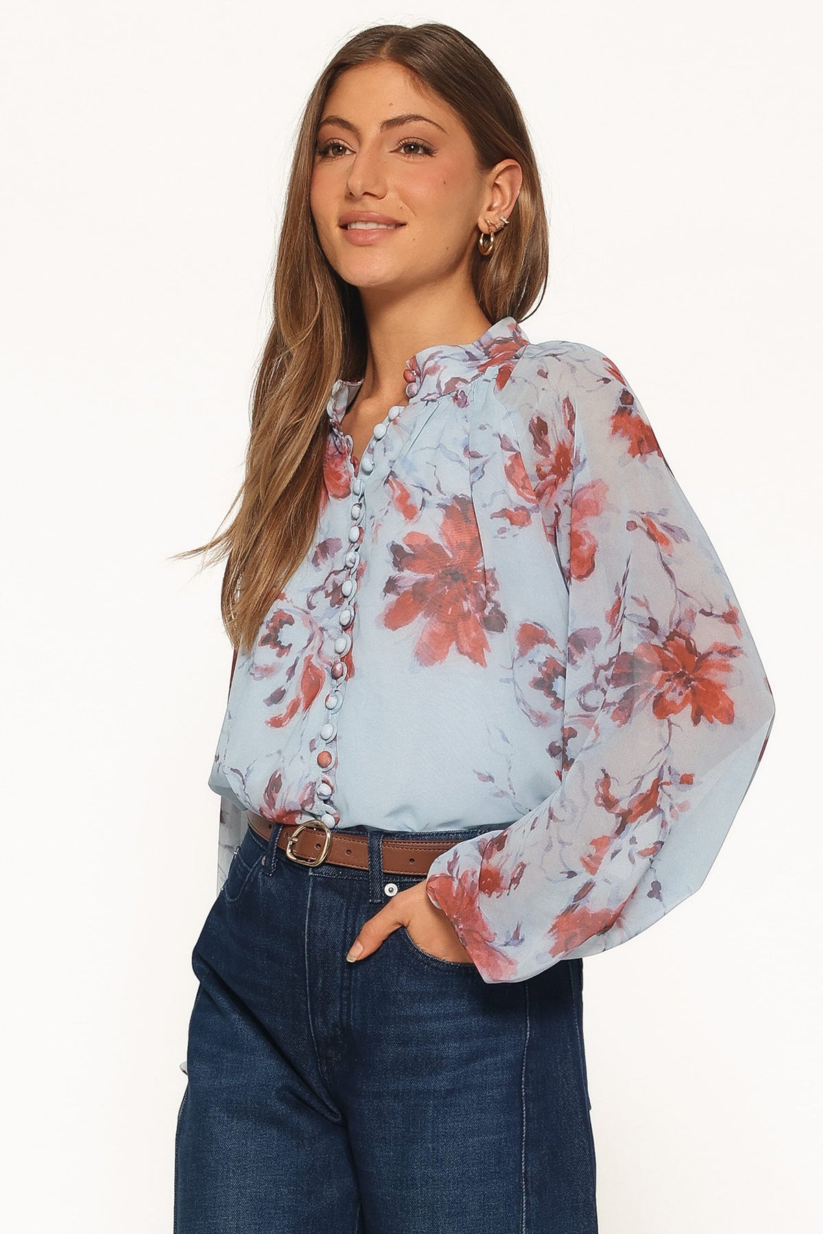 Marni Top - Blue Floral