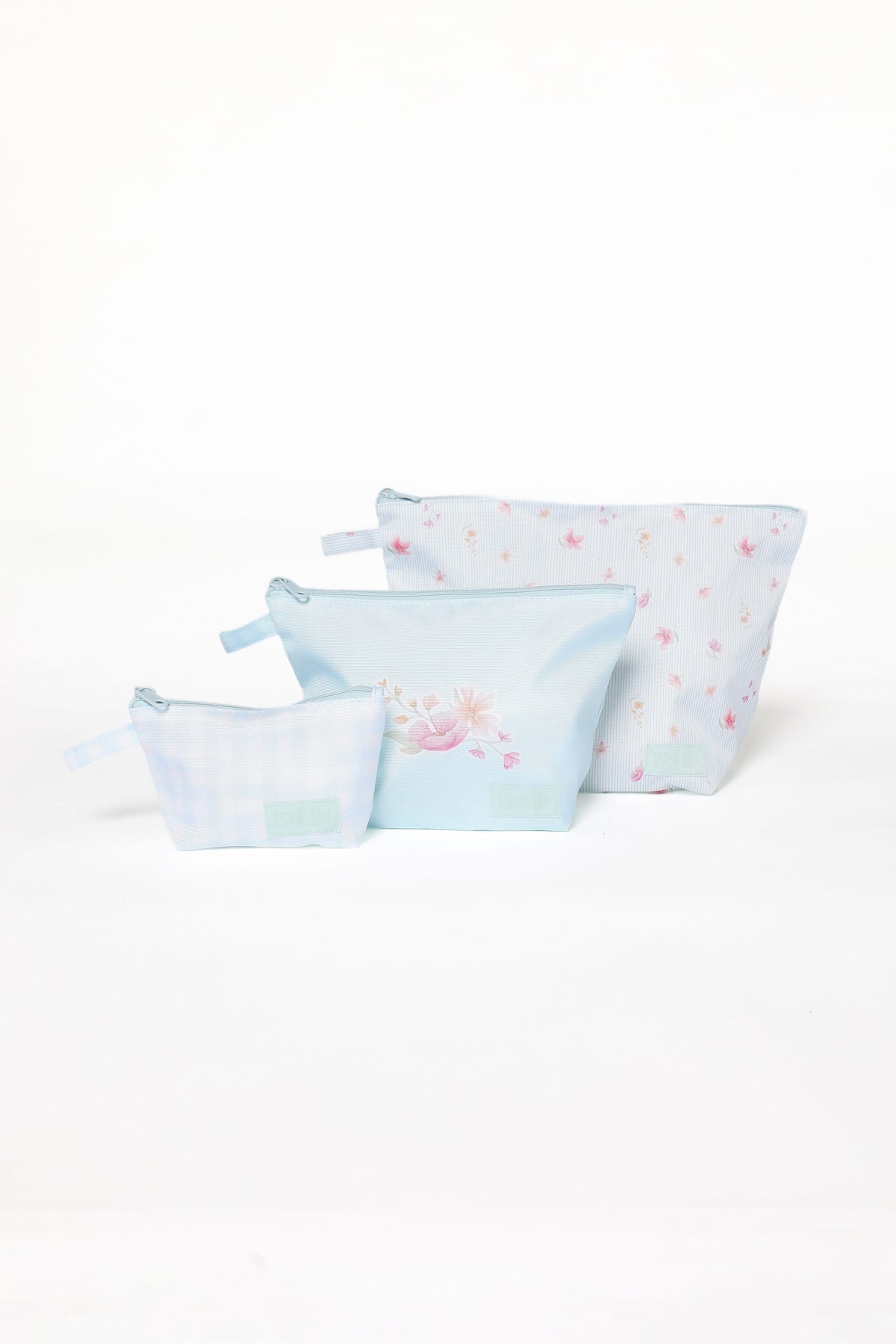 Handy Pouch Trio - Blue Garden Stripe