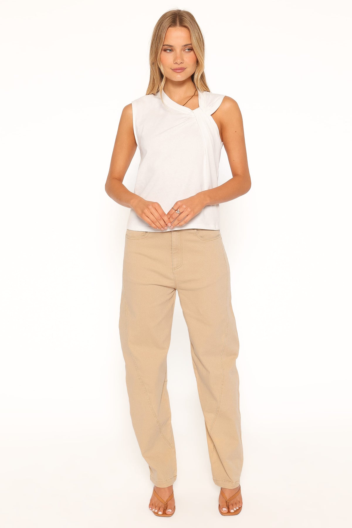 Amity Barrel Leg Denim Jeans - Mushroom