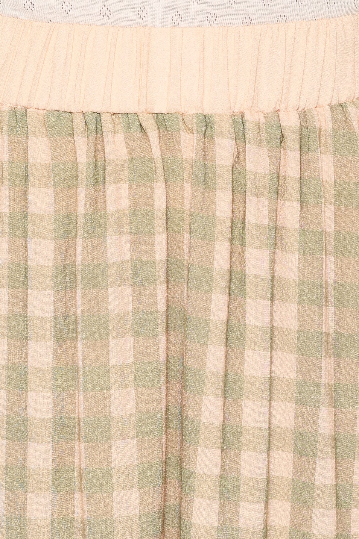 Daroda Midi Circle Skirt - Green/Pink Gingham