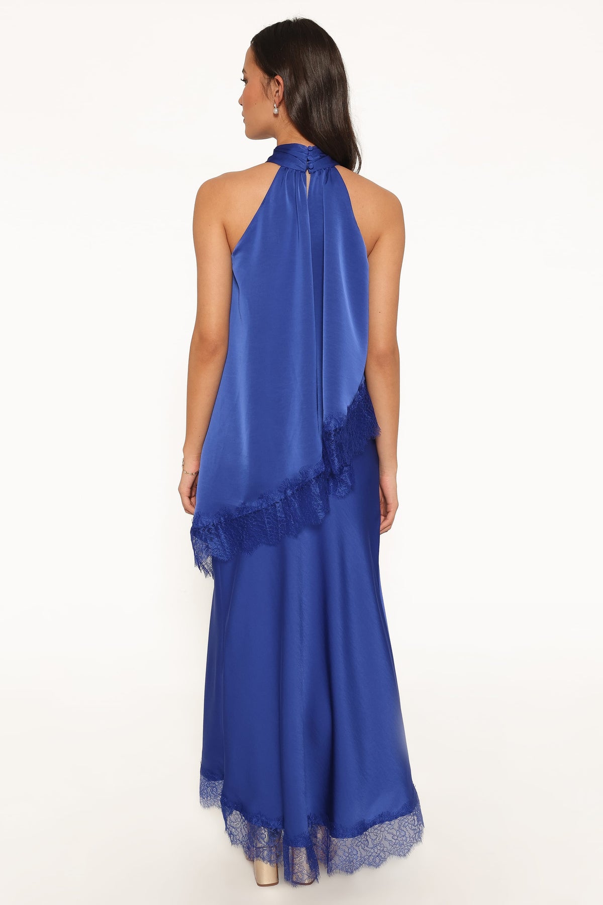Zarni Lace Trim Maxi Skirt - Lapis Blue