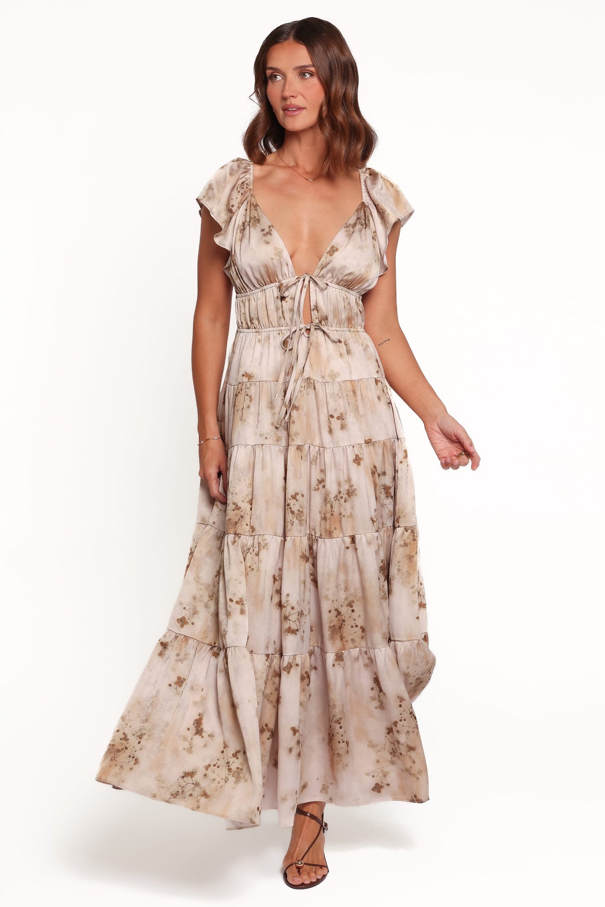 Abelia Maxi Dress - Light Olive Multi