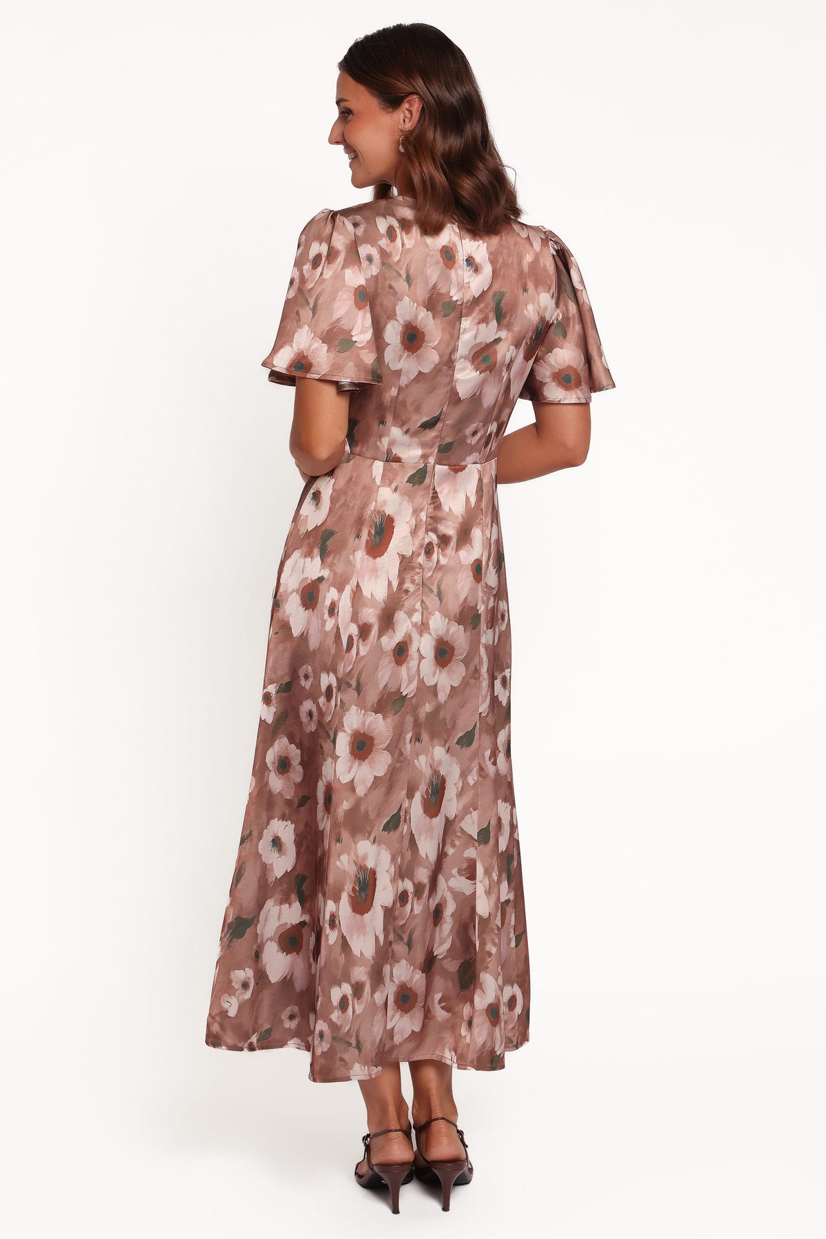 Barluin Midi Dress - Brown Floral