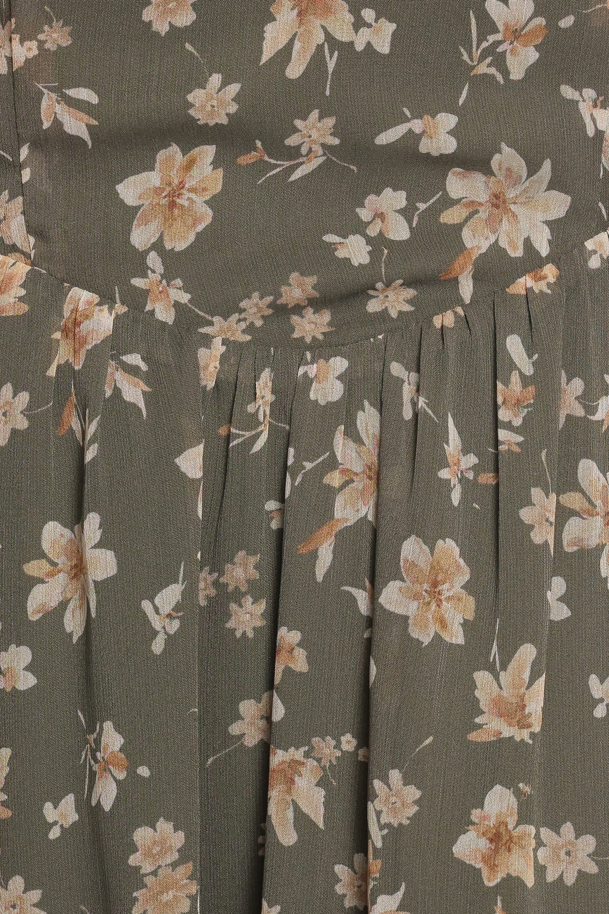 Davie Midi Dress - Olive Floral