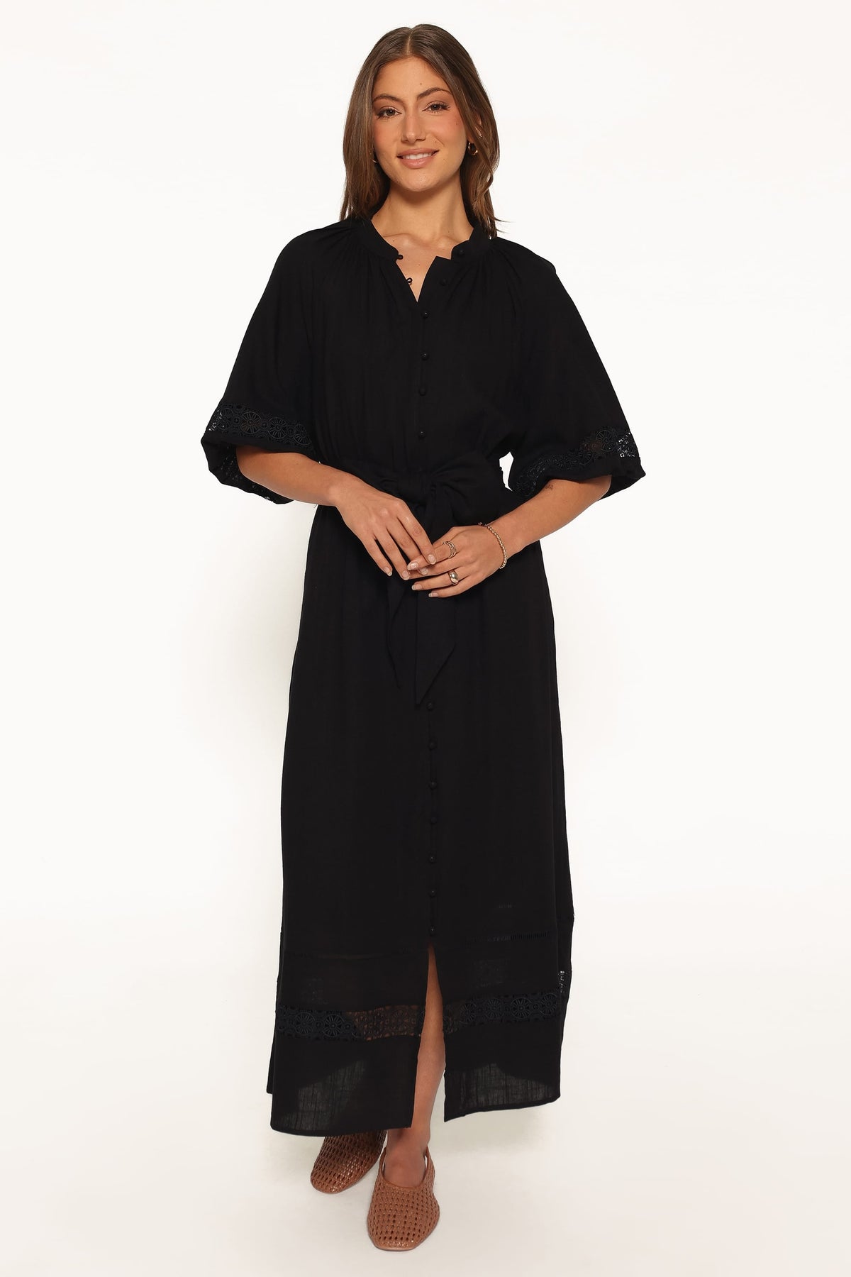Decosta Long Sleeve Maxi Dress - Black