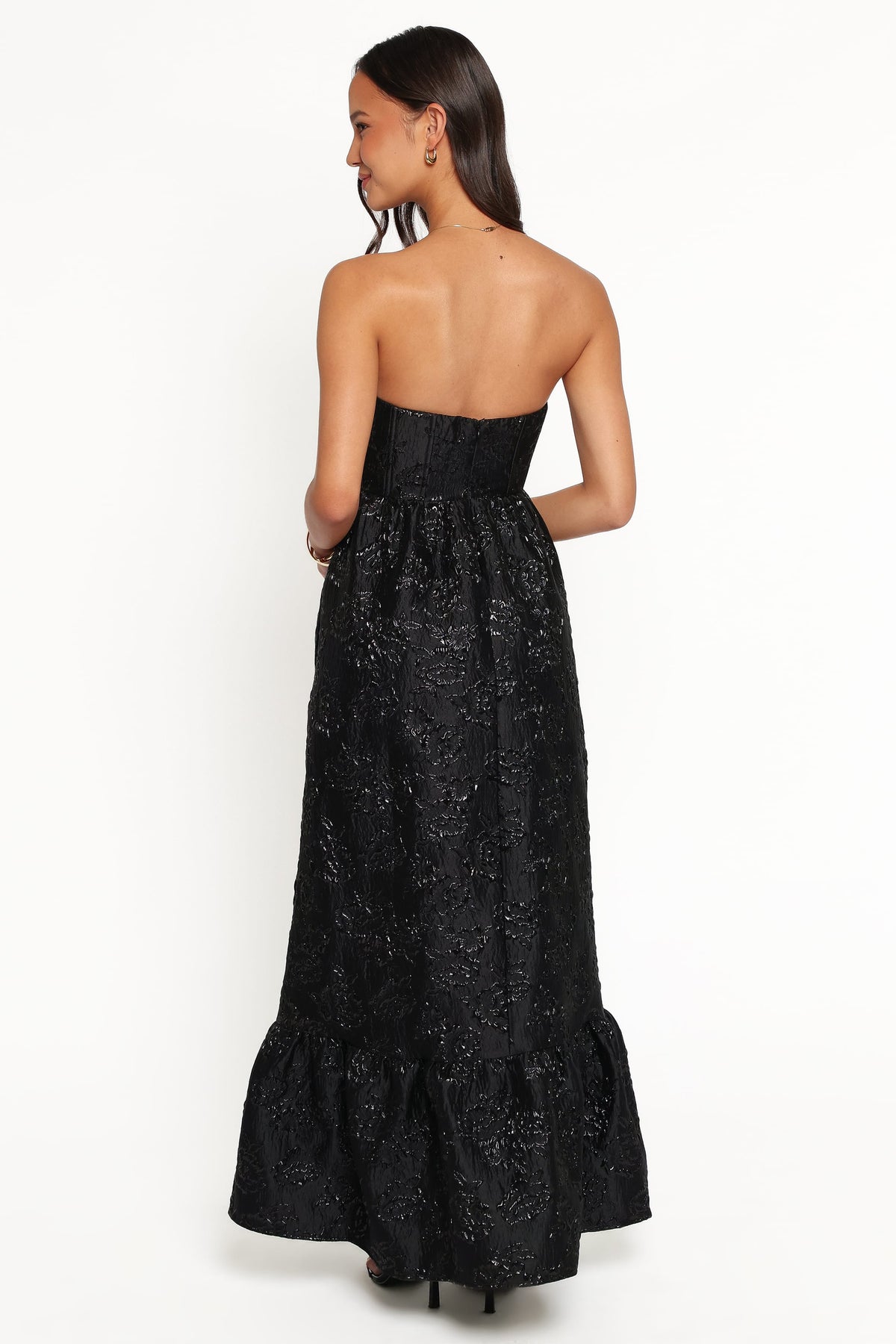 Delphira Maxi Dress - Black Brocade
