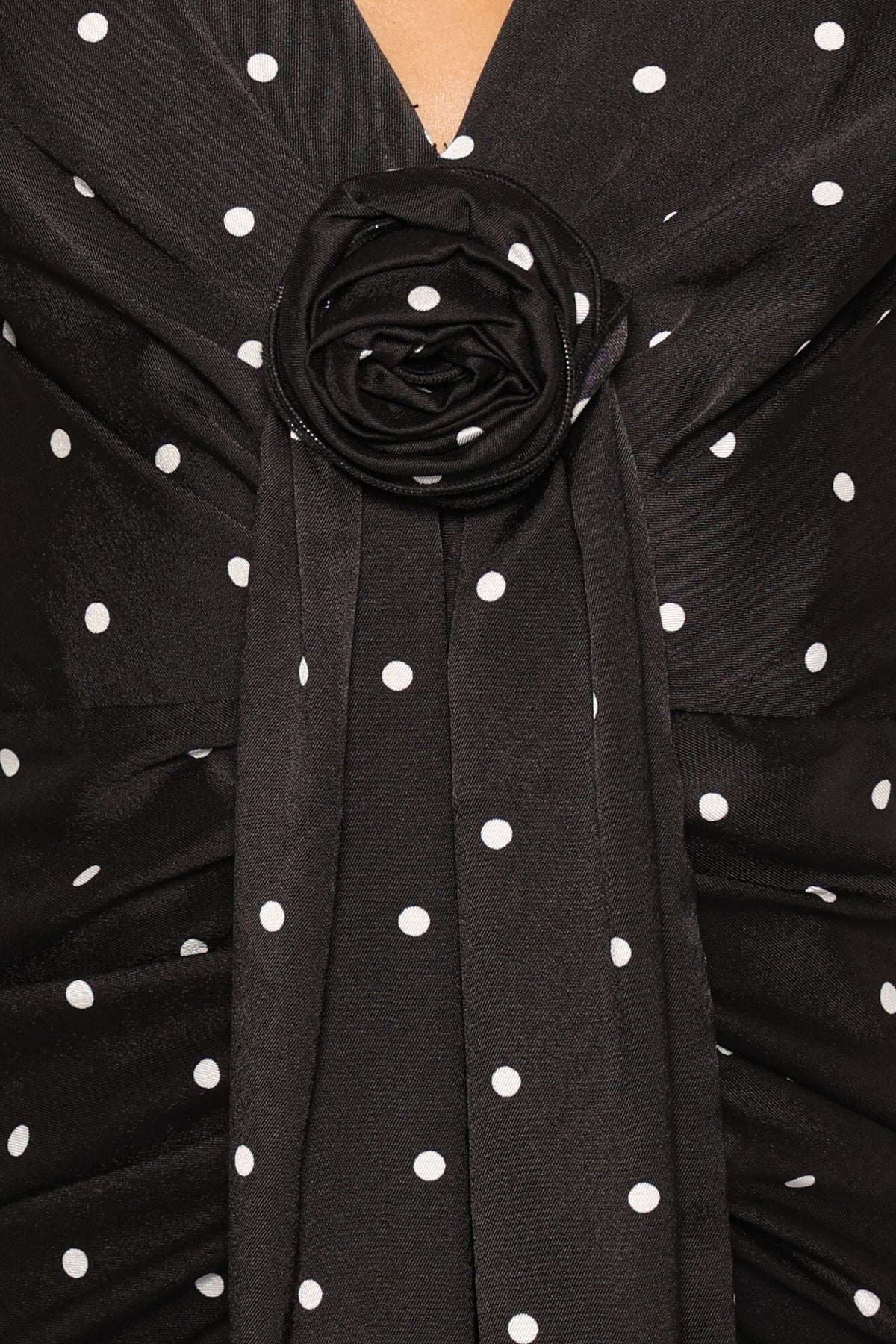 Eluna Midi Dress - Black/Cream Polka Dot