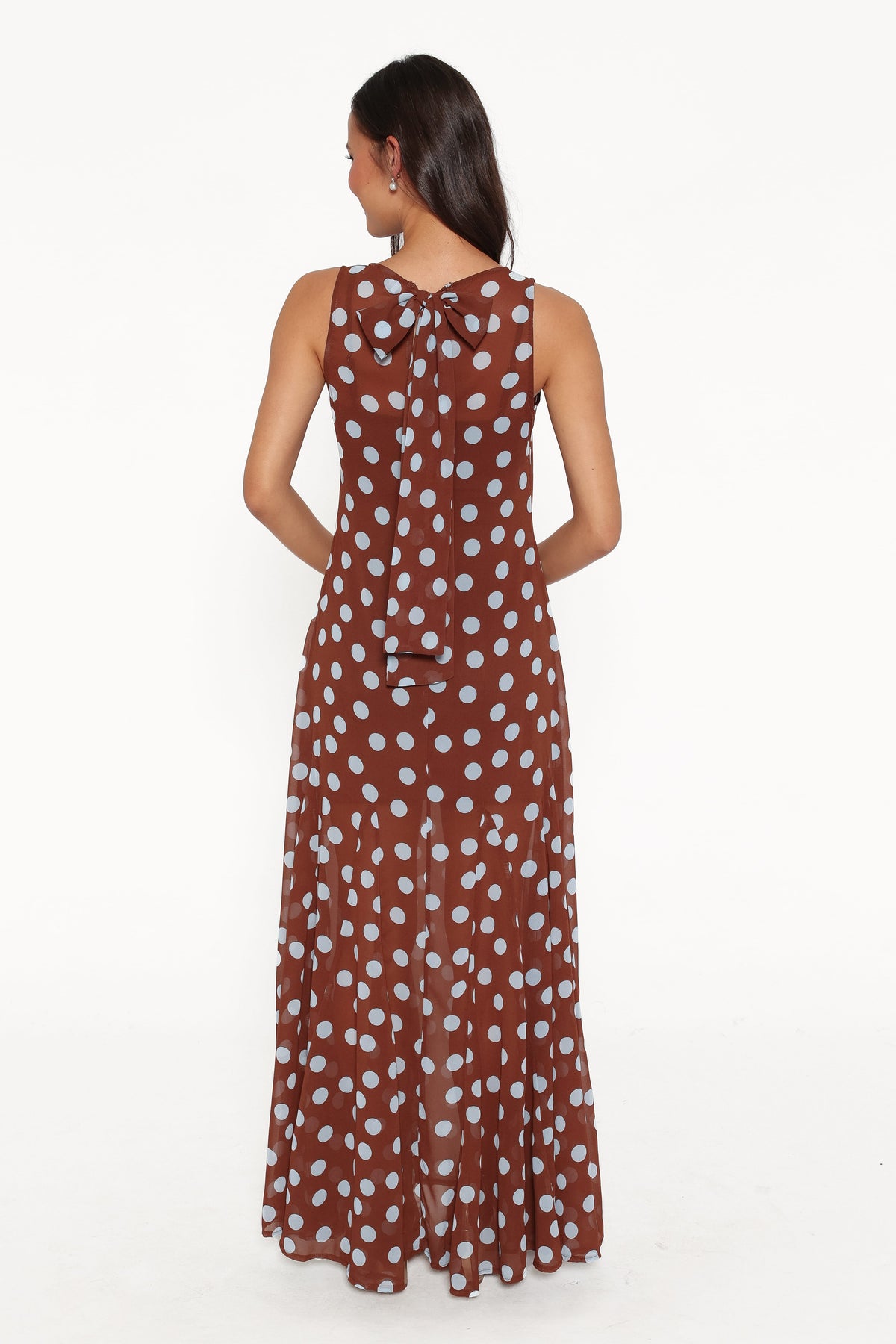Keani Maxi Dress - Brown Polka Dot