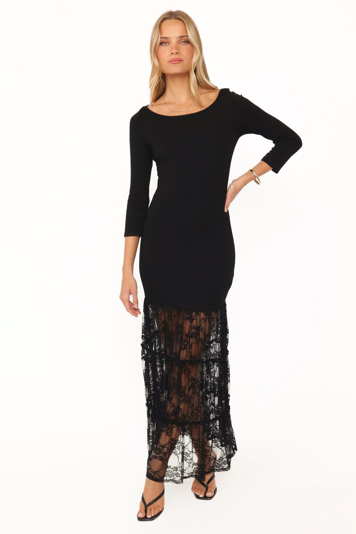 Ladonna Long Sleeve Maxi Dress - Black