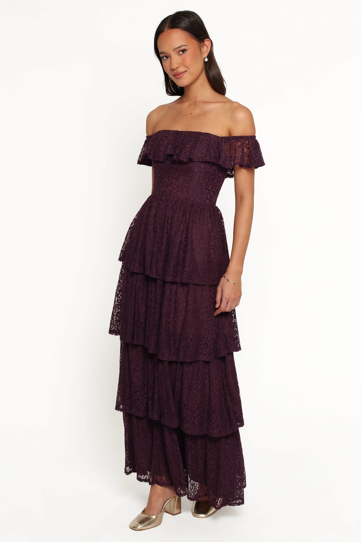 Miravelle Maxi Dress - Plum Lace