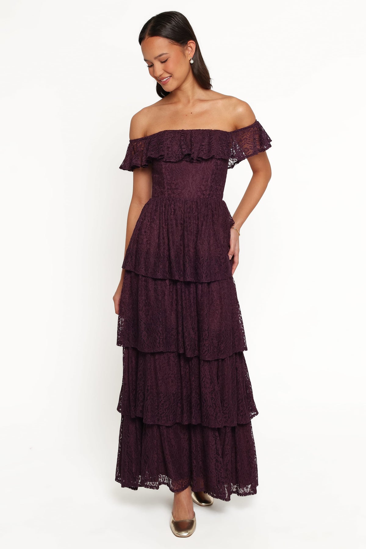 Miravelle Maxi Dress - Plum Lace