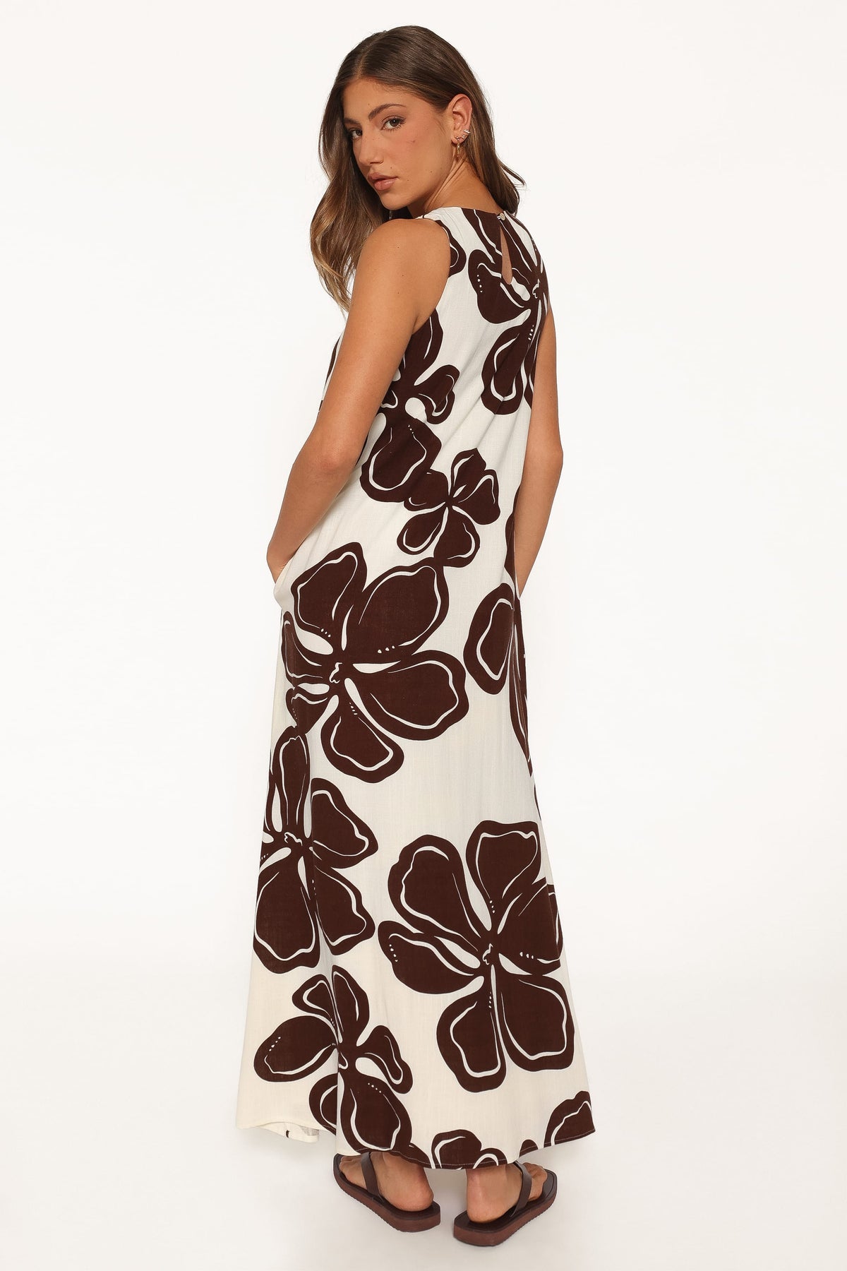 Navina Maxi Dress - Brown Floral