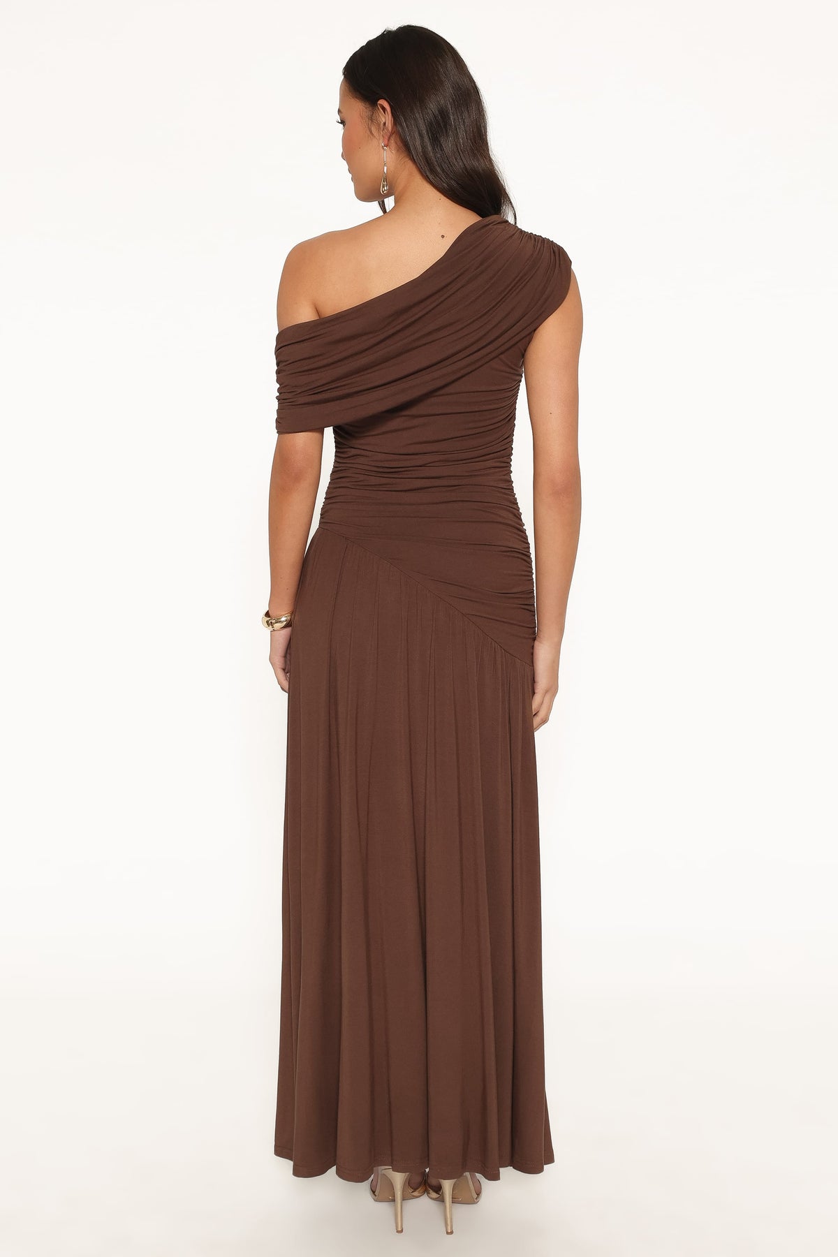 Sharmay Off Shoulder Maxi Dress - Brown