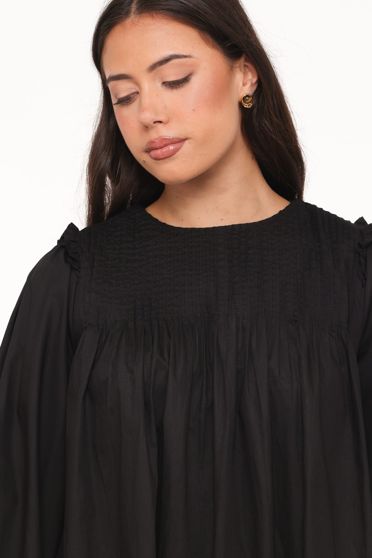 Wyatt Long Sleeve Mini Dress - Black