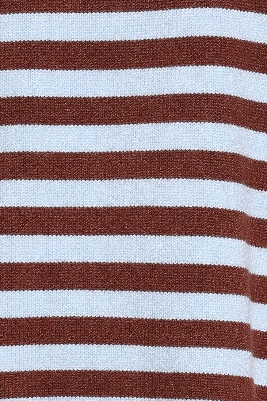 Dominica Knit Sweater - Blue Chocolate Stripe