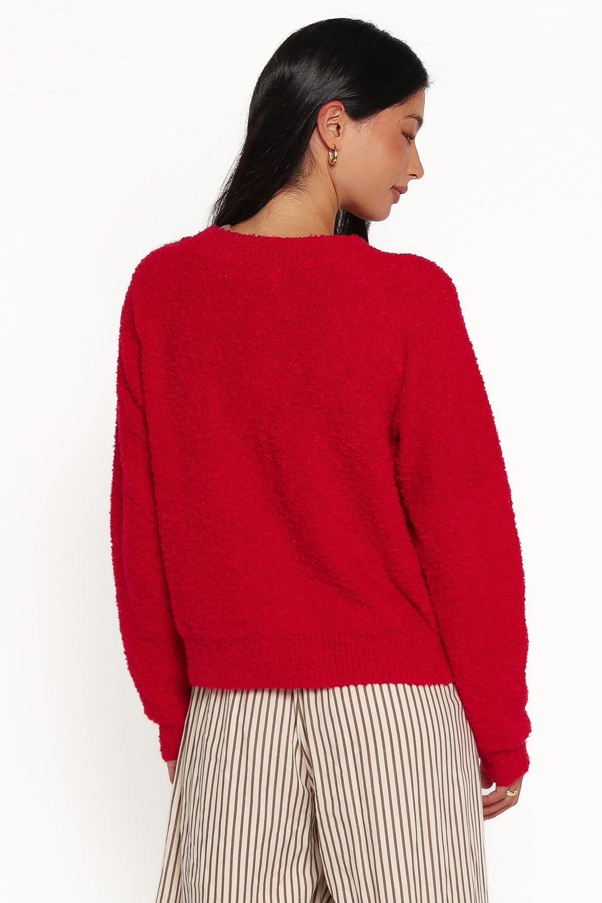 Finley Cropped Cardigan - Red