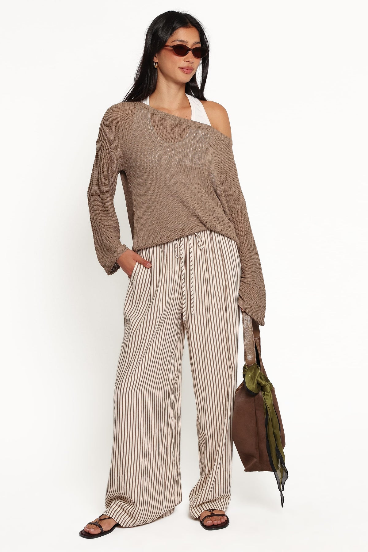 Florica Off Shoulder Sweater - Olive