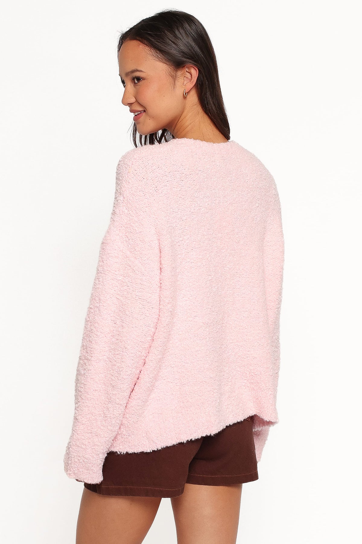 Freida Boucle Knit Sweater - Pink