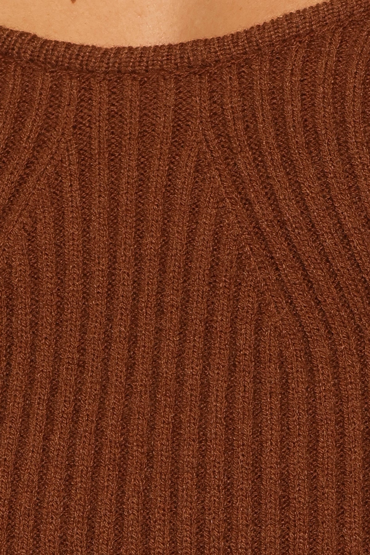 Gia Sweetheart Neck Bell Sleeve Knit Sweater - Chocolate