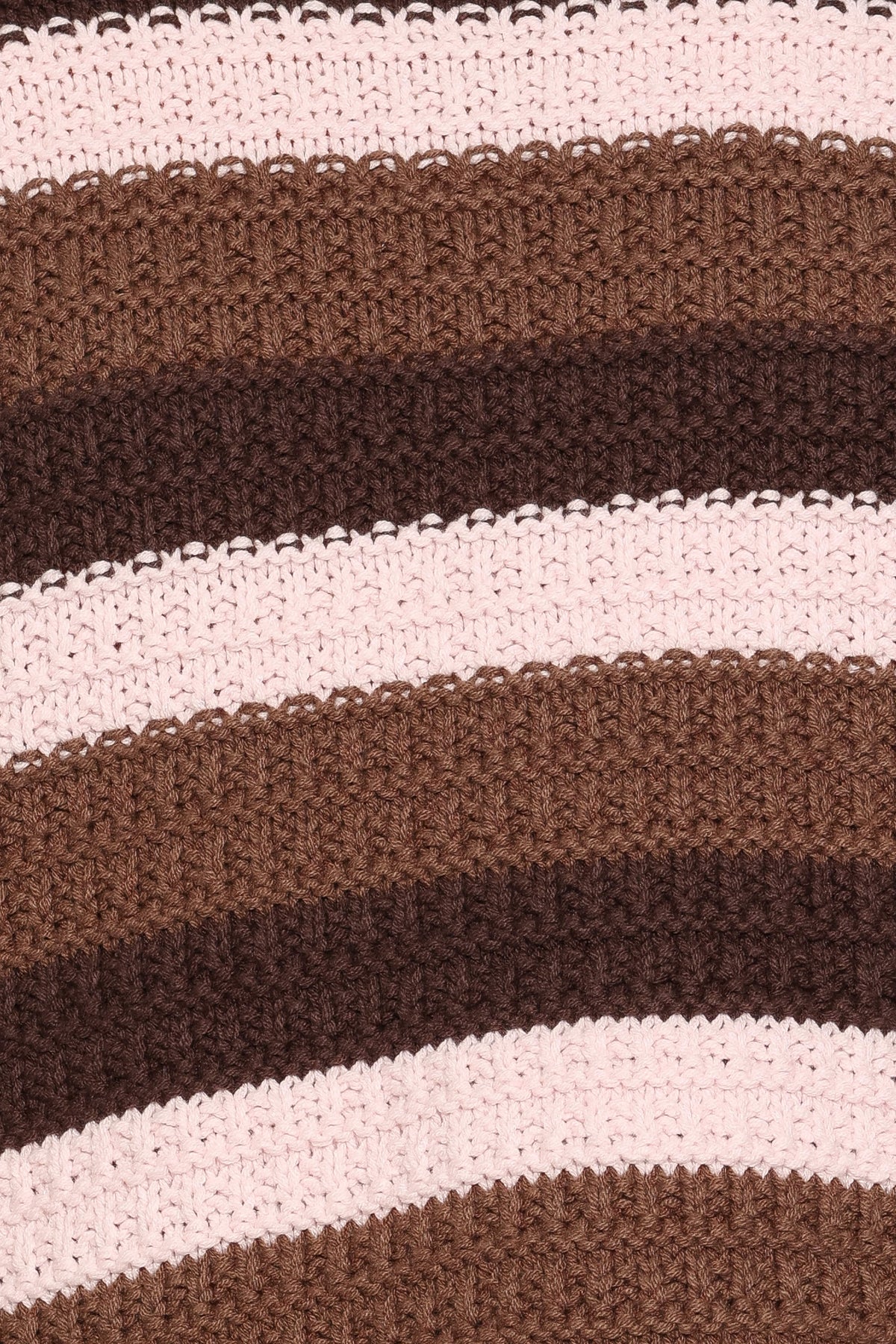 Kadie Textured Knit Sweater - Chocolate Pink Stripe