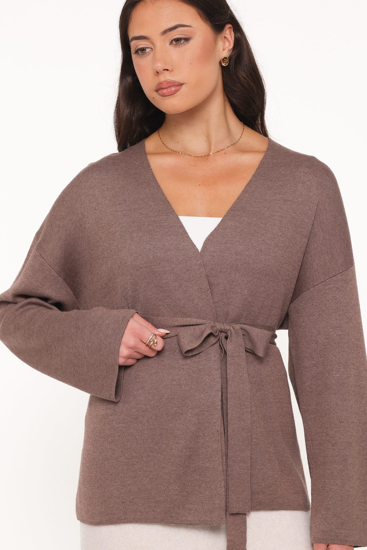 Mallory Wrap Cardigan - Brown