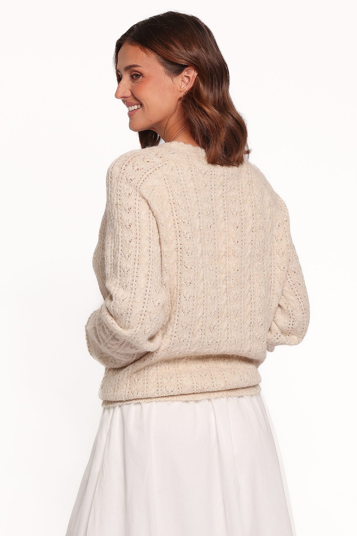 Reece Pointelle Sweater - Sand