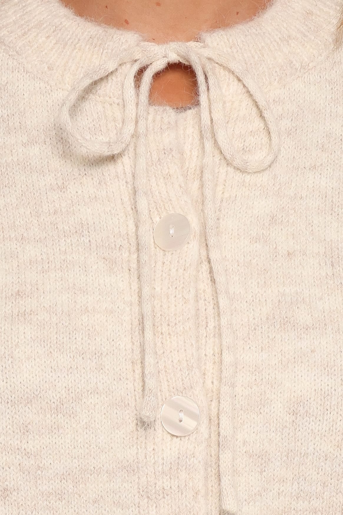 Rita Tie Cardigan - Beige Marle