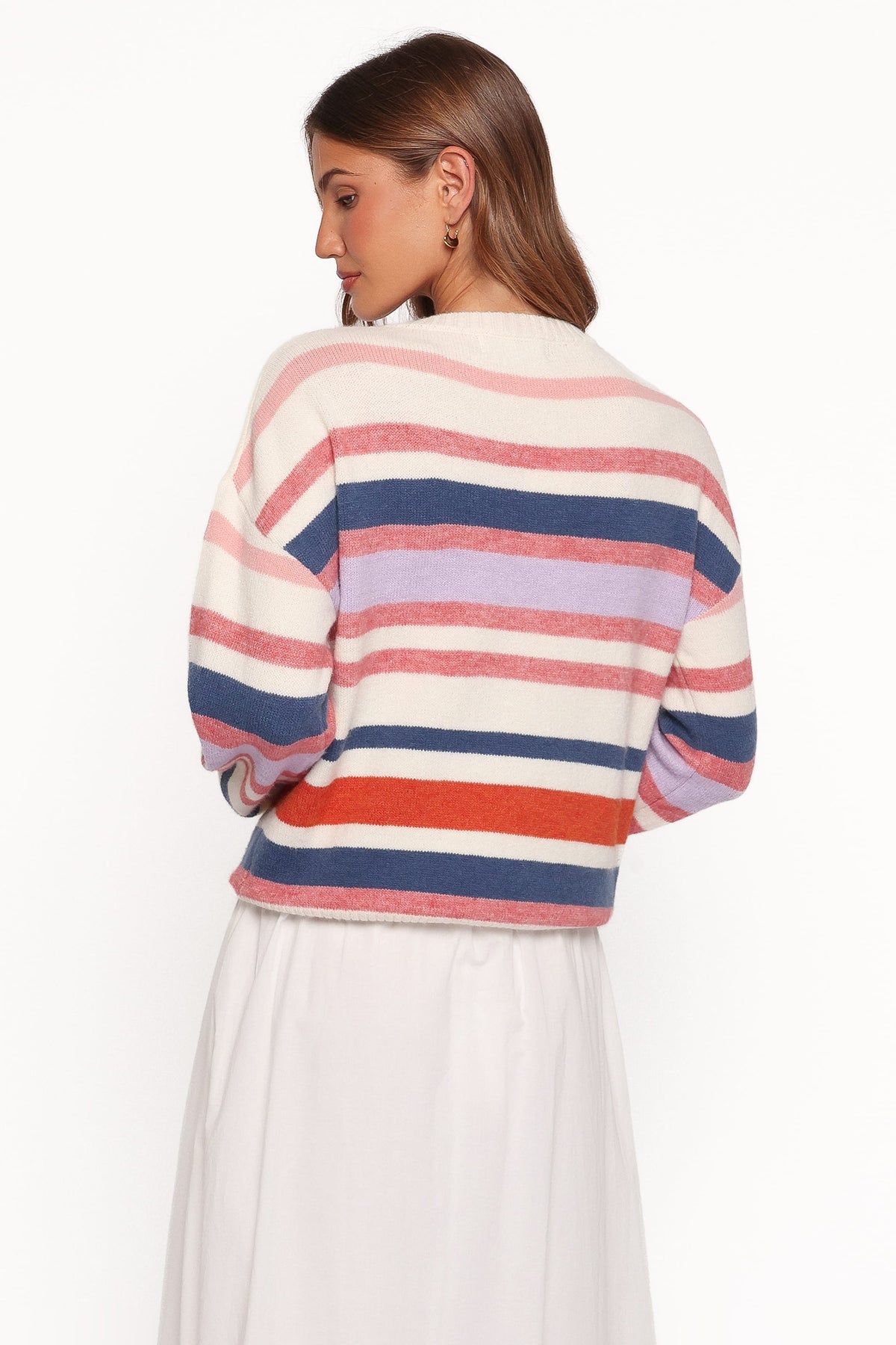 Saski Knit Sweater - Cream Multi Stripe