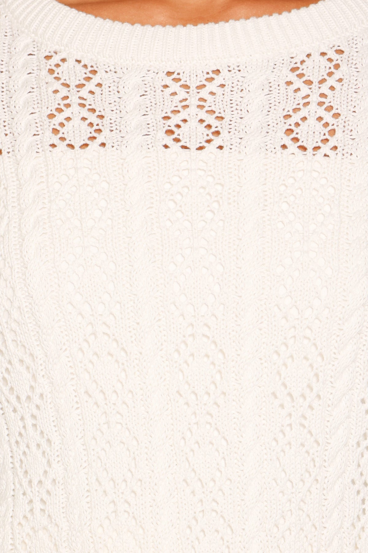 Tyler Pointelle Sweater - White