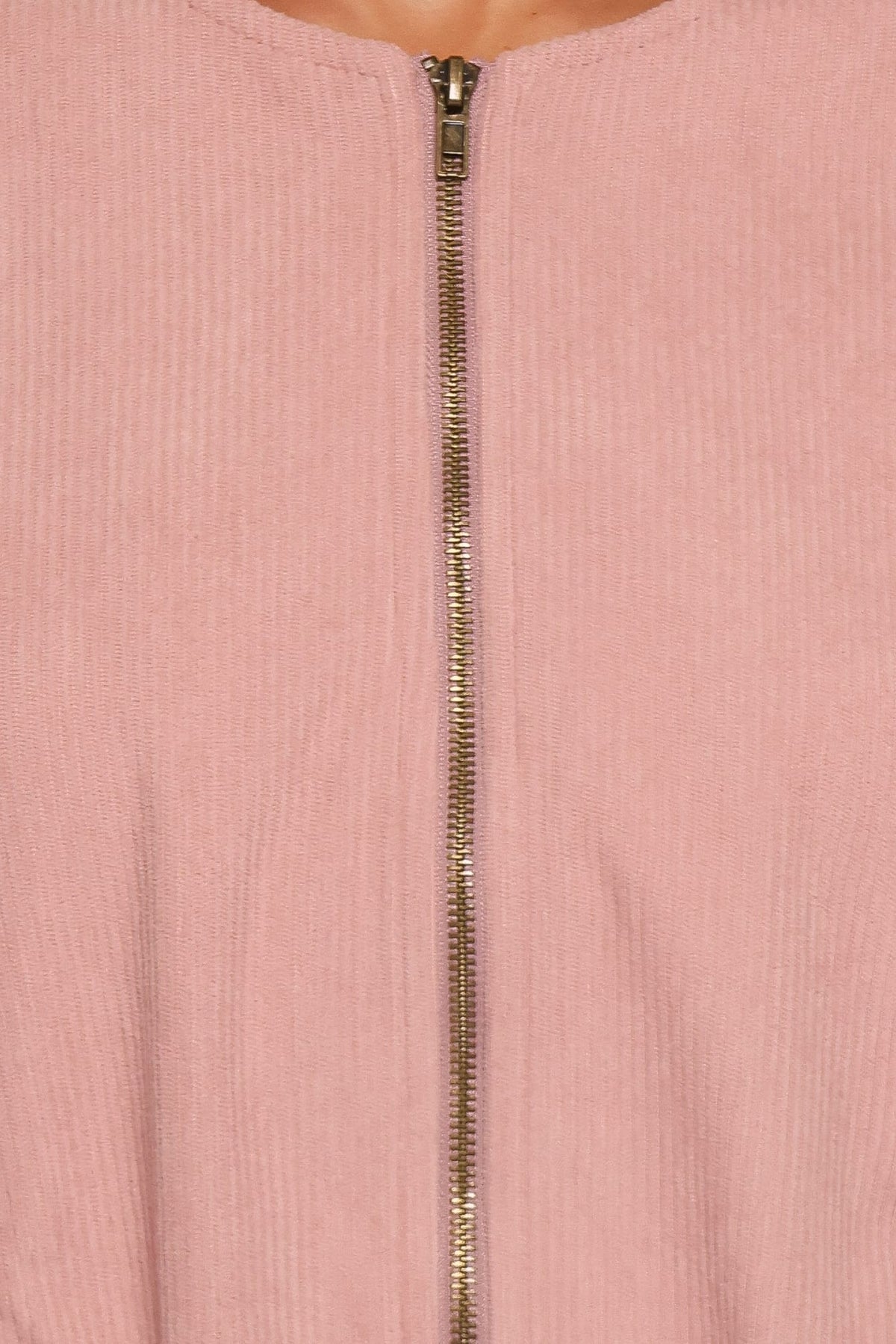 Elisa Cropped Bomber - Dusty Pink Corduroy