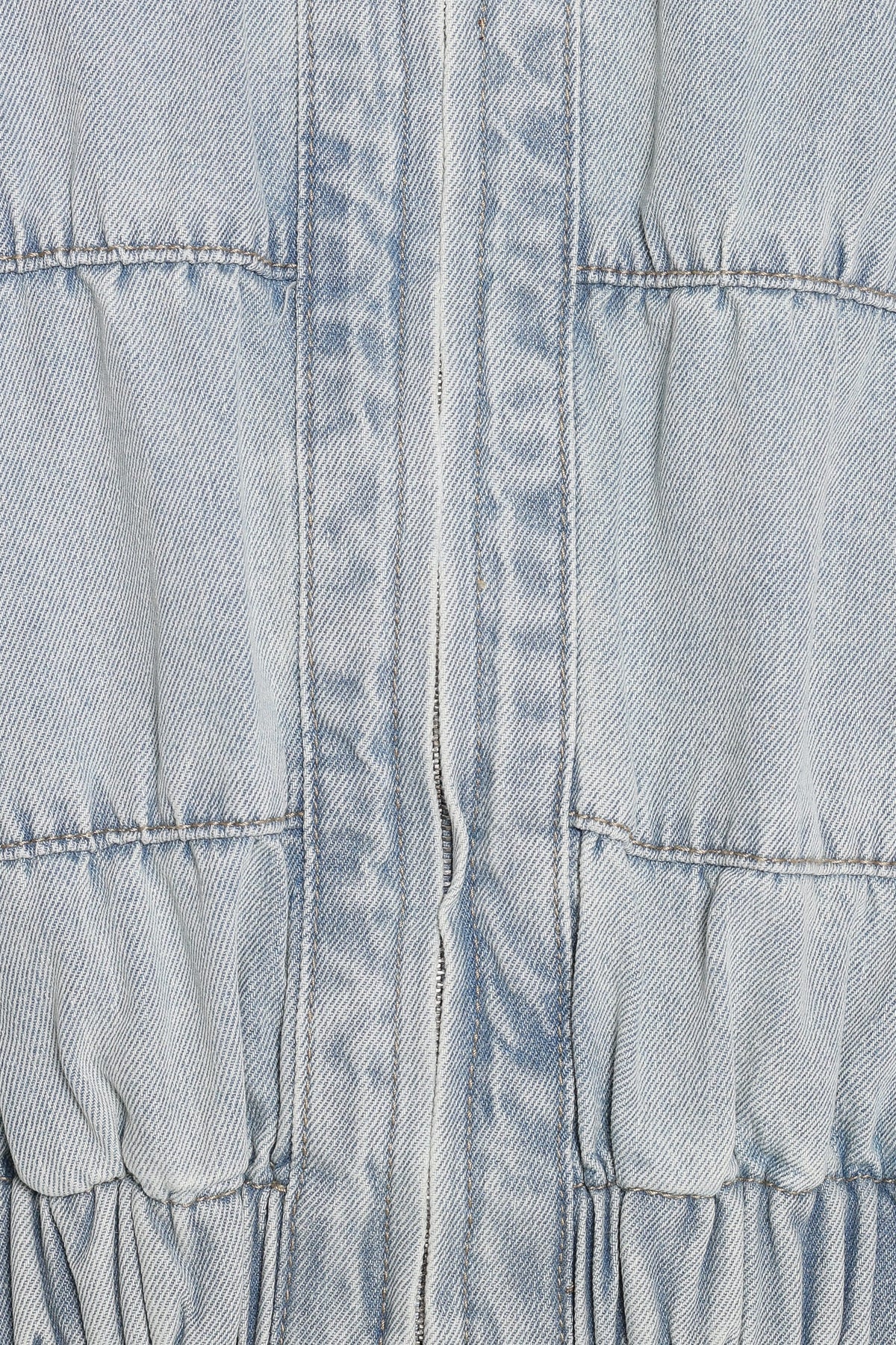 Gretal Denim Bomber Jacket - Light Blue Wash