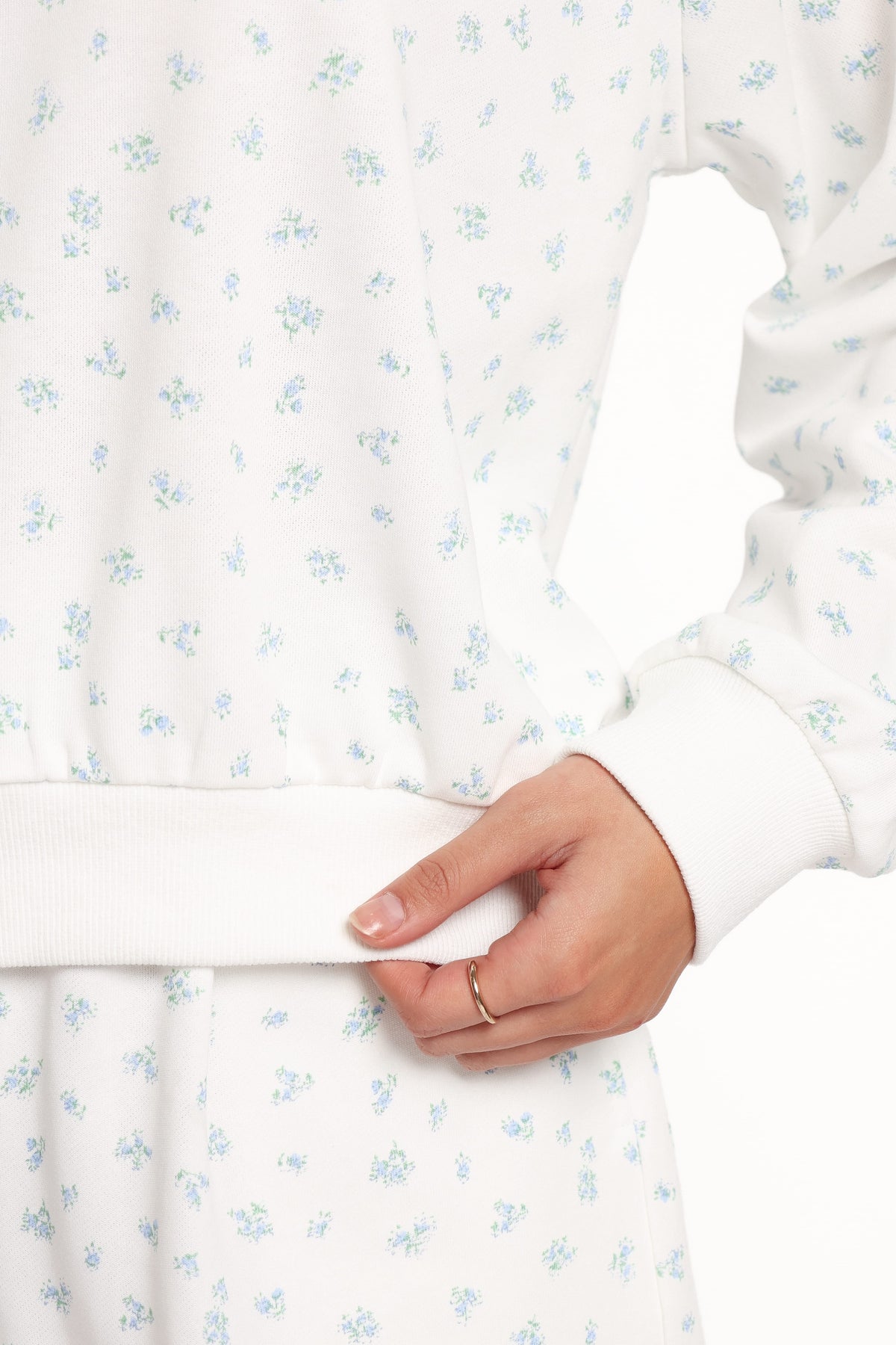 Hazel Sweatshirt - Blue Ditsy Floral