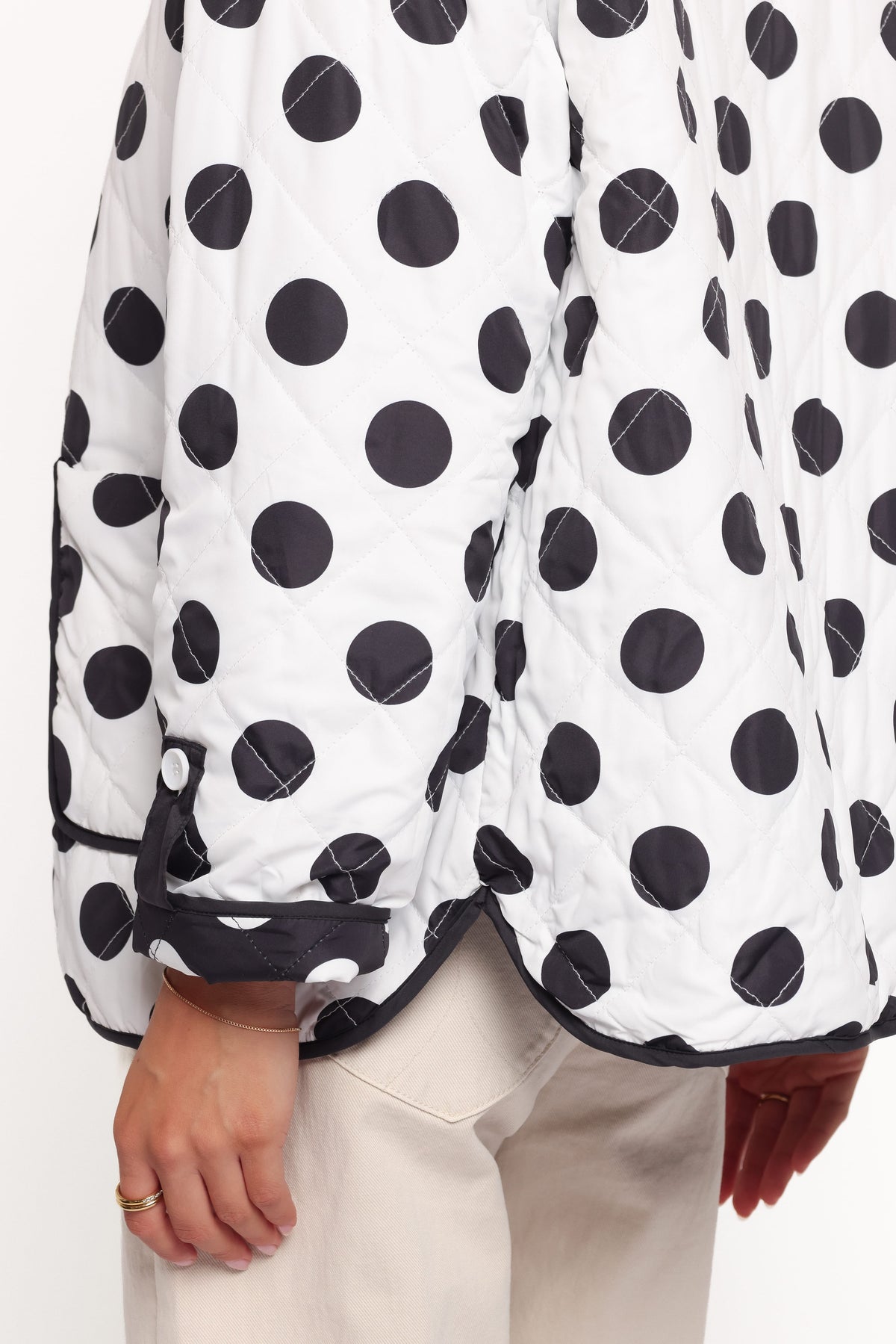 Immy Reversible Puffer Jacket - Black/White Dot