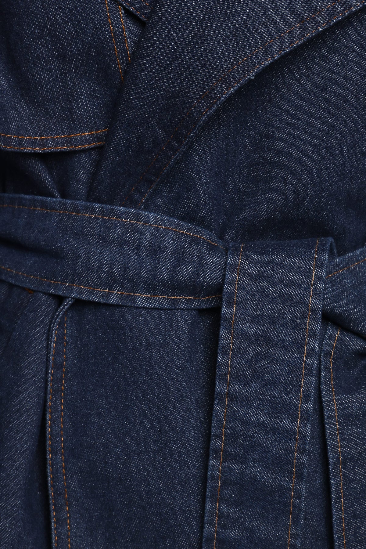 Miranda Cropped Denim Trench - Indigo Wash